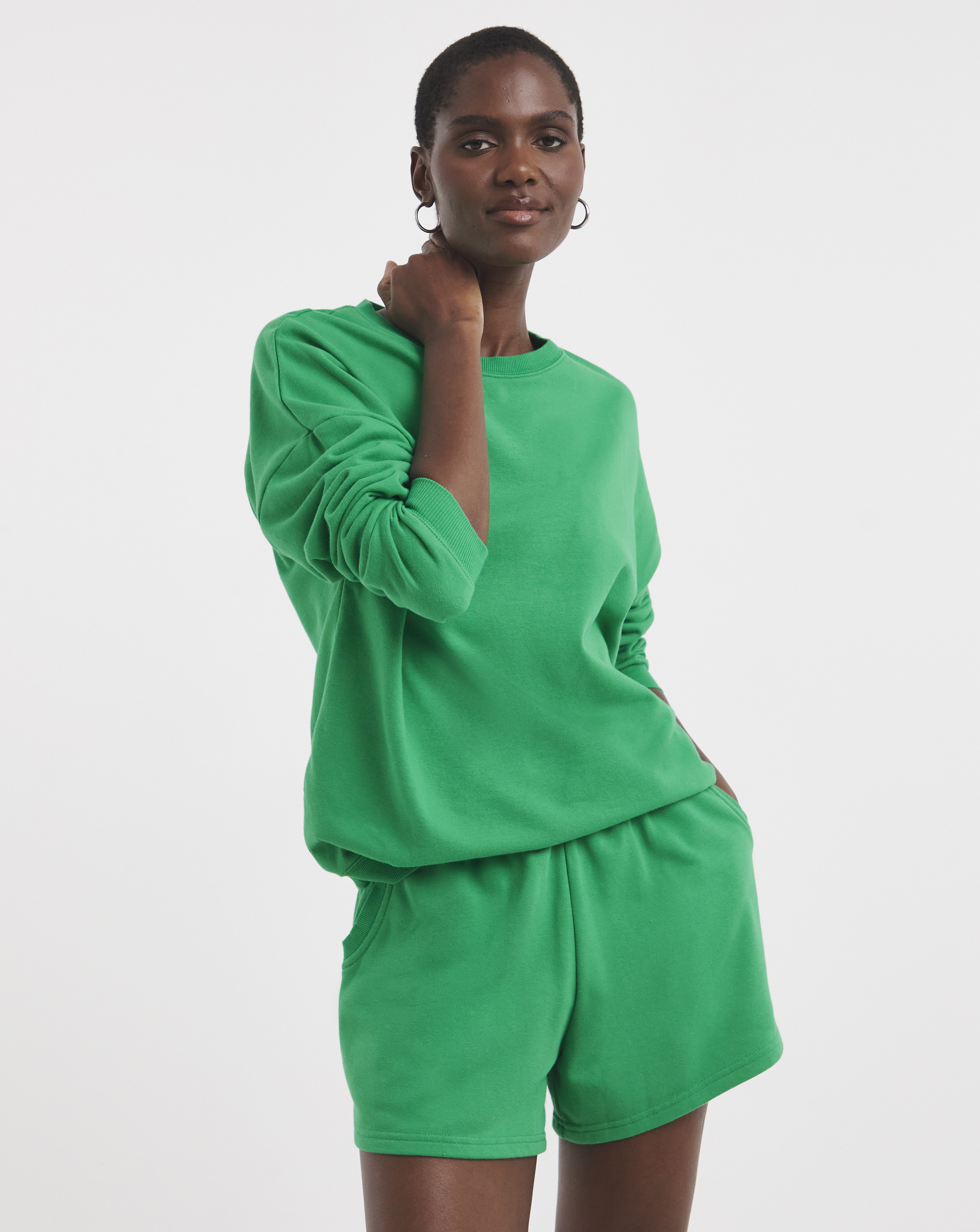 Washed Crew Neck Lounge Short Set