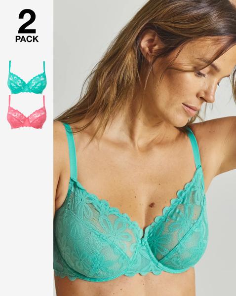 2 Pack Daisy Lace Full Cup Bras