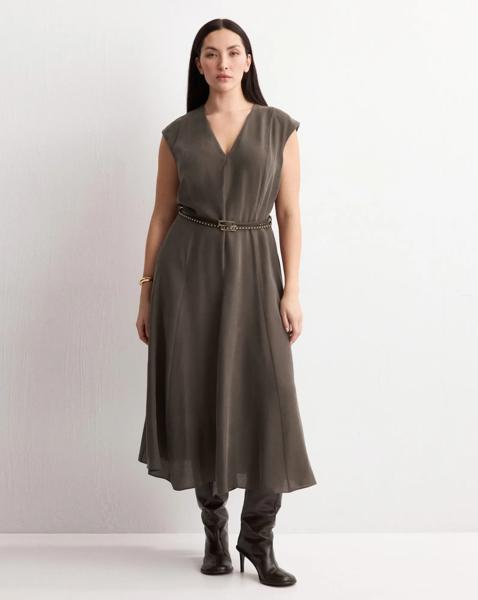 Mango Double-Belt A-Line Dress