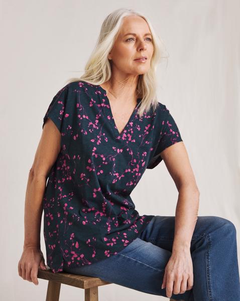 Julipa Notch Neck Pure Cotton T-Shirt