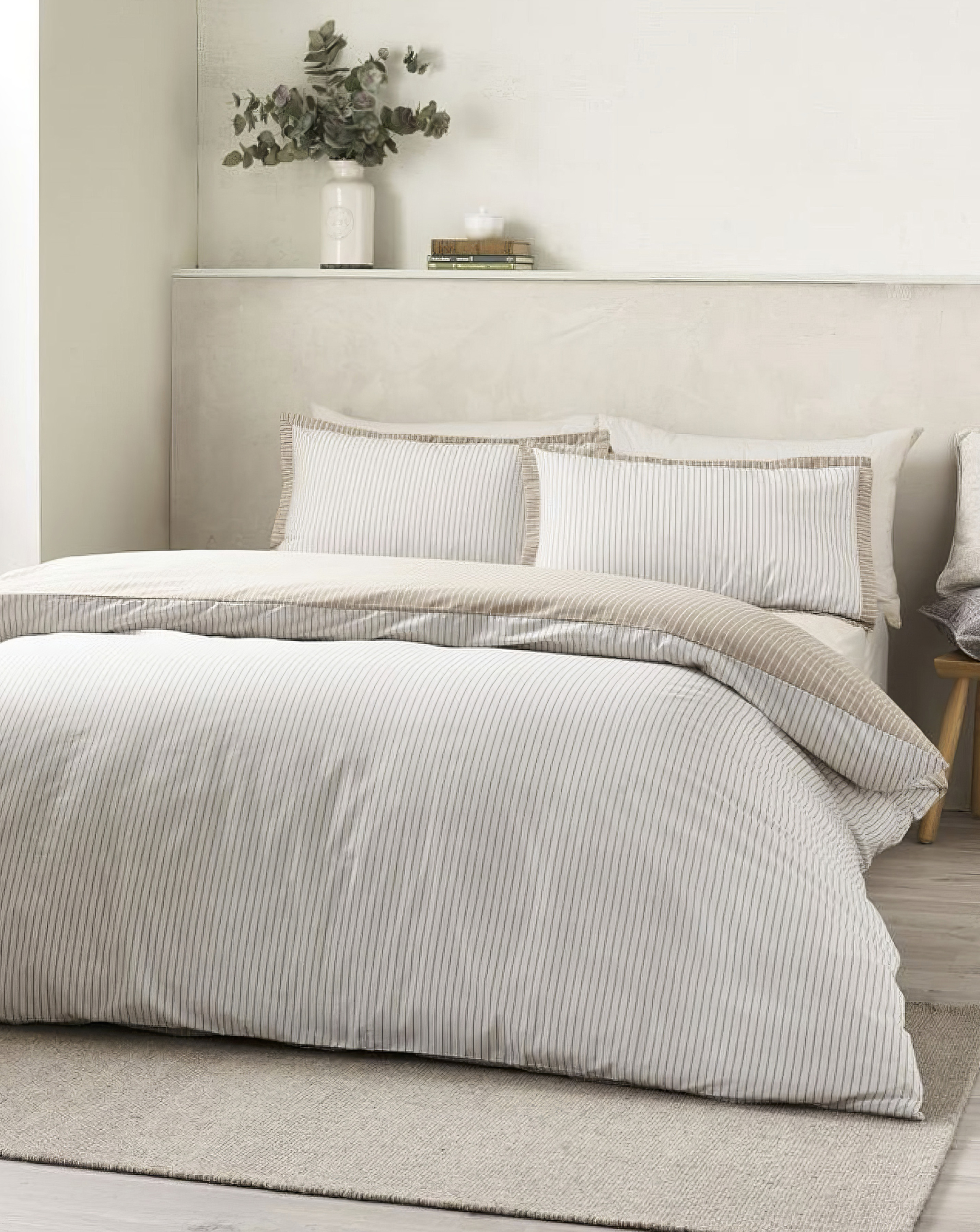 Catherine Lansfield Oxford Duvet Set - Natural