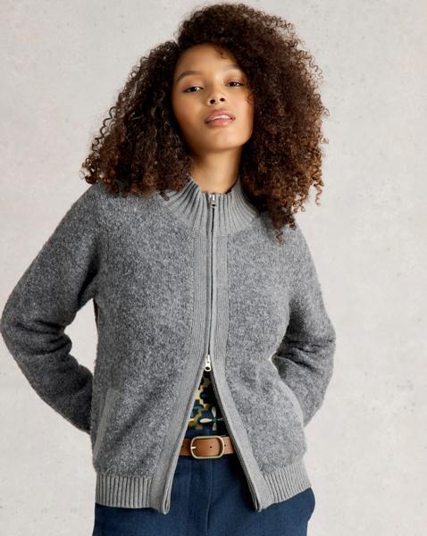 White Stuff Bobby Boucle Zip Cardi
