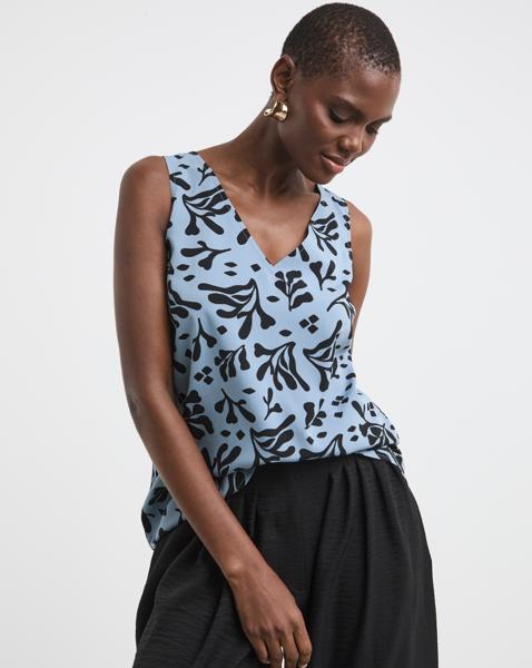 Printed V Neck Vest