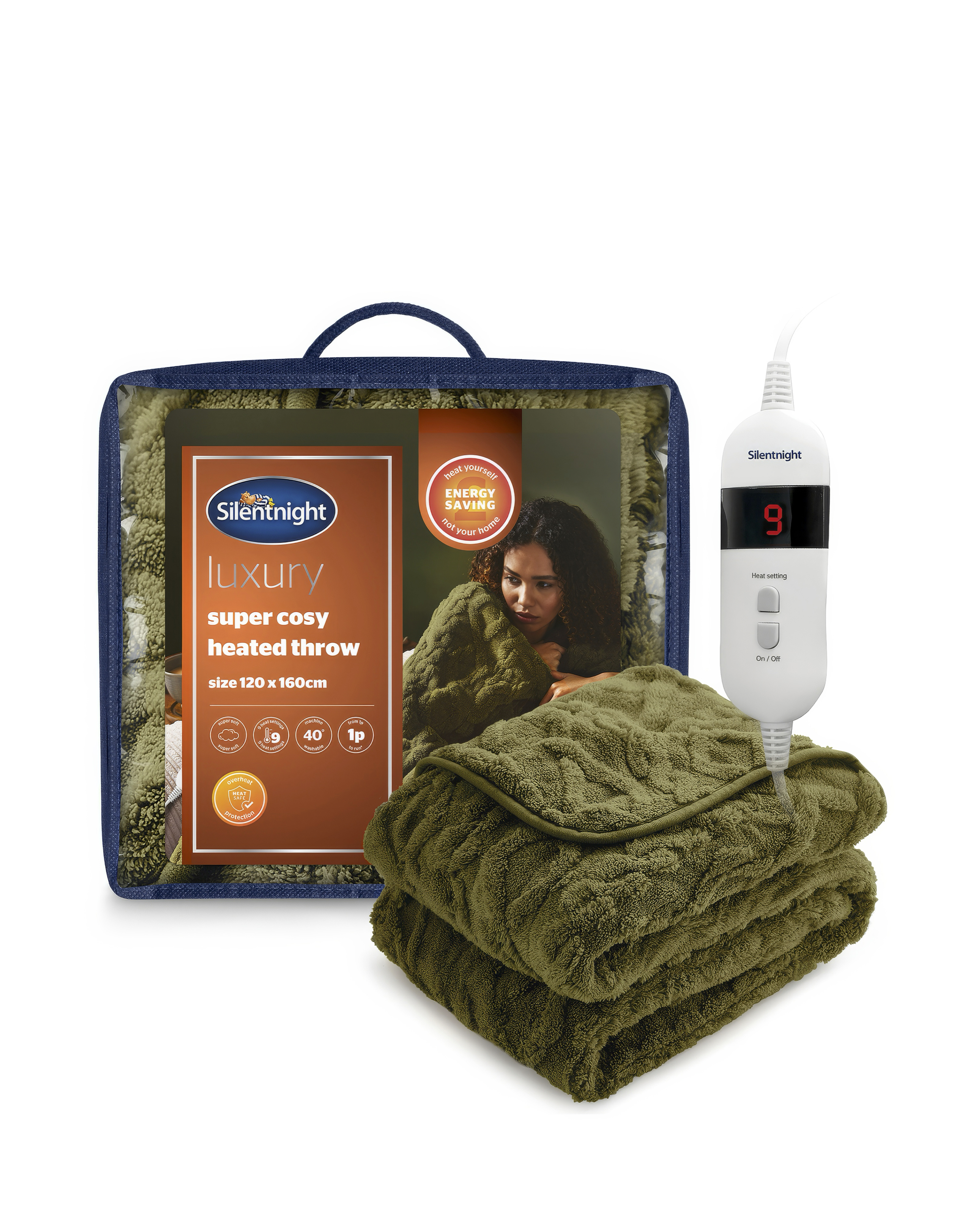 Silentight Heated Throw - Forest Green Forest Green - Silentnight