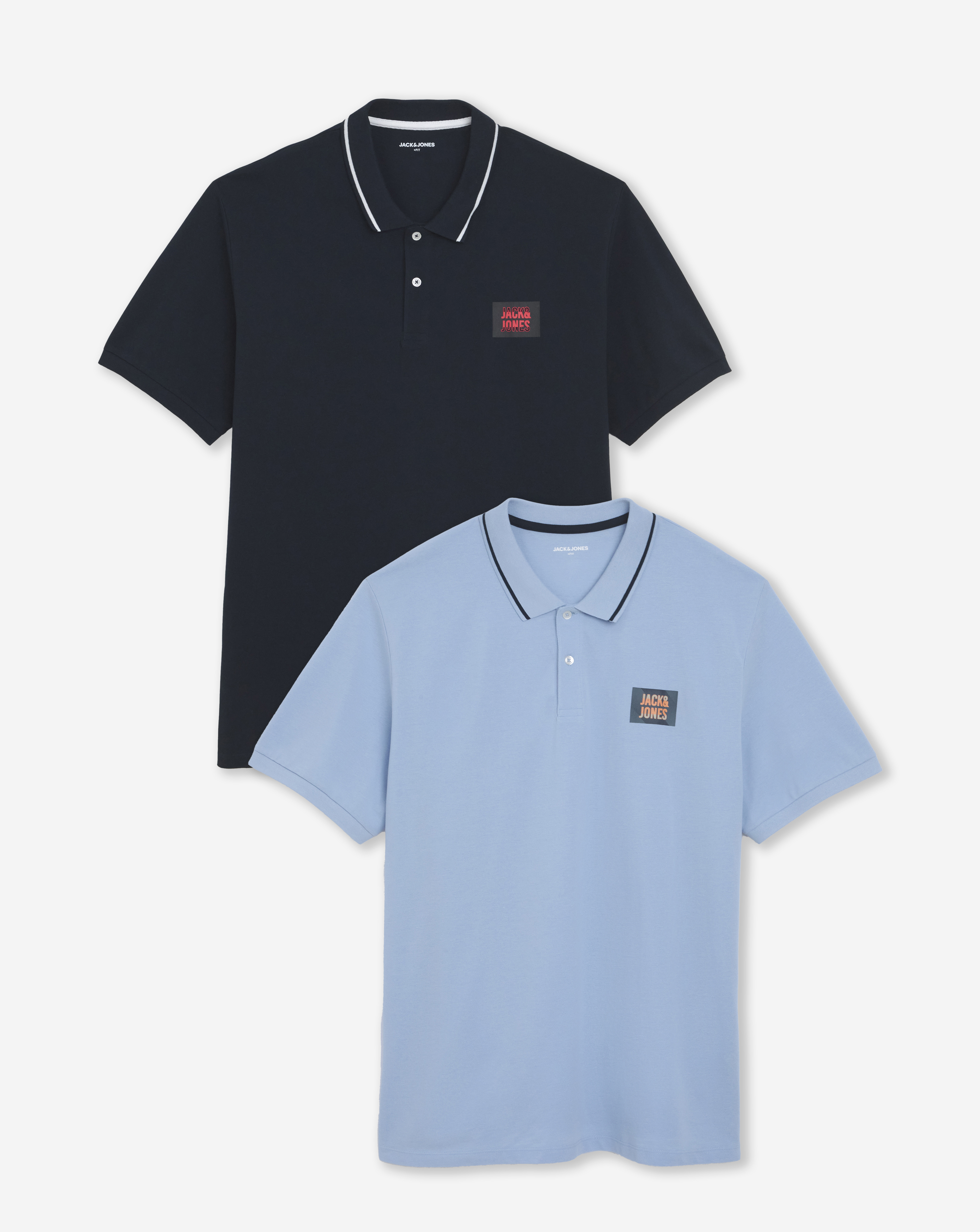 Jack & Jones Men's Hudson Logo Polo Pack Size 2