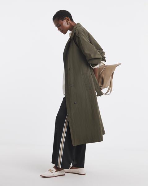 Funnel Neck Trench Coat