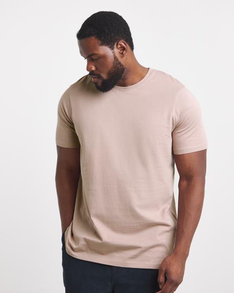 Pure Cotton Crew Neck T-Shirt Long - Pink