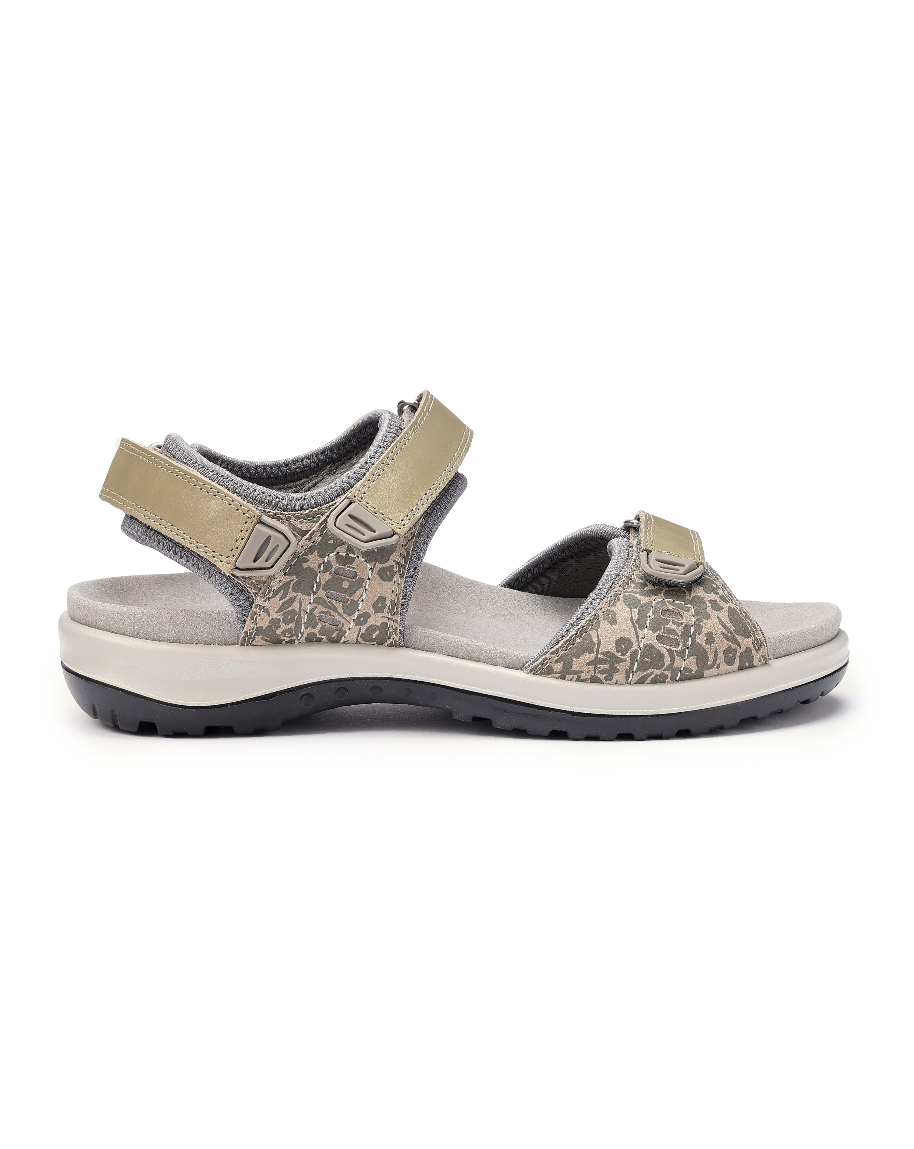 Hotter Walk II Wide Fit Walking Sandal Khaki Floral - Hotter - Size5