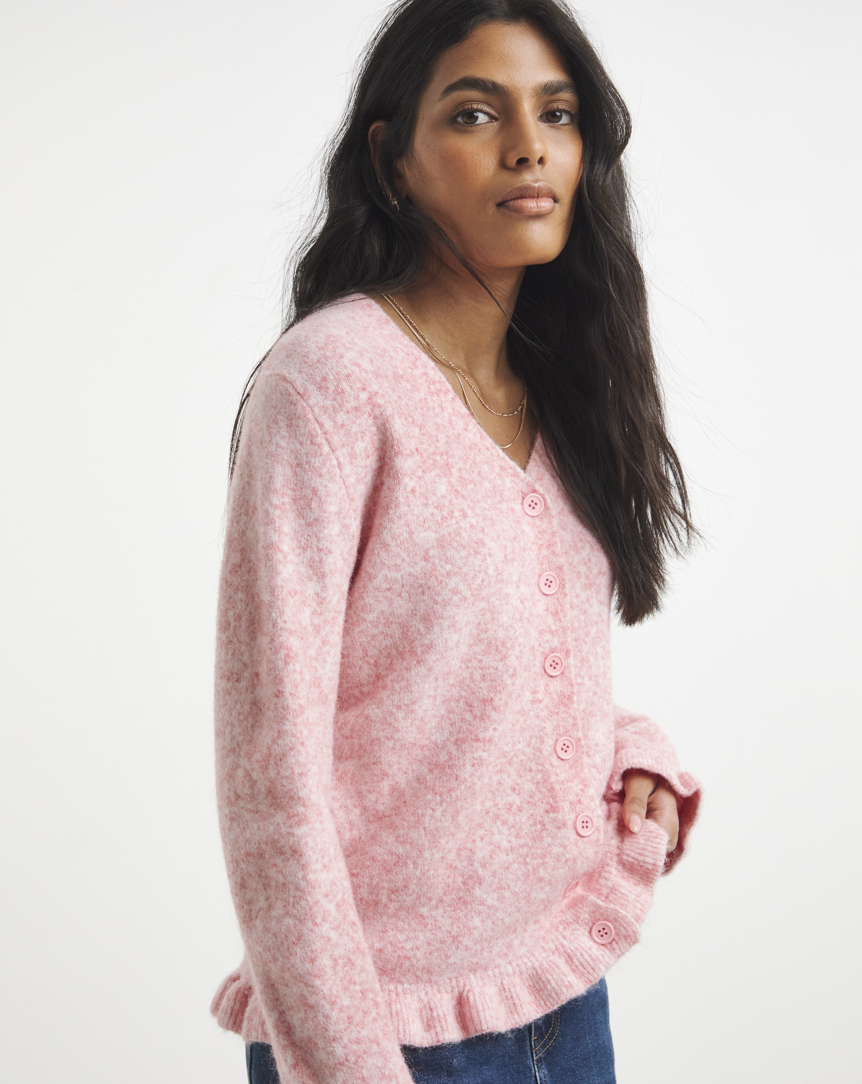 Frill V-Neck Cardigan