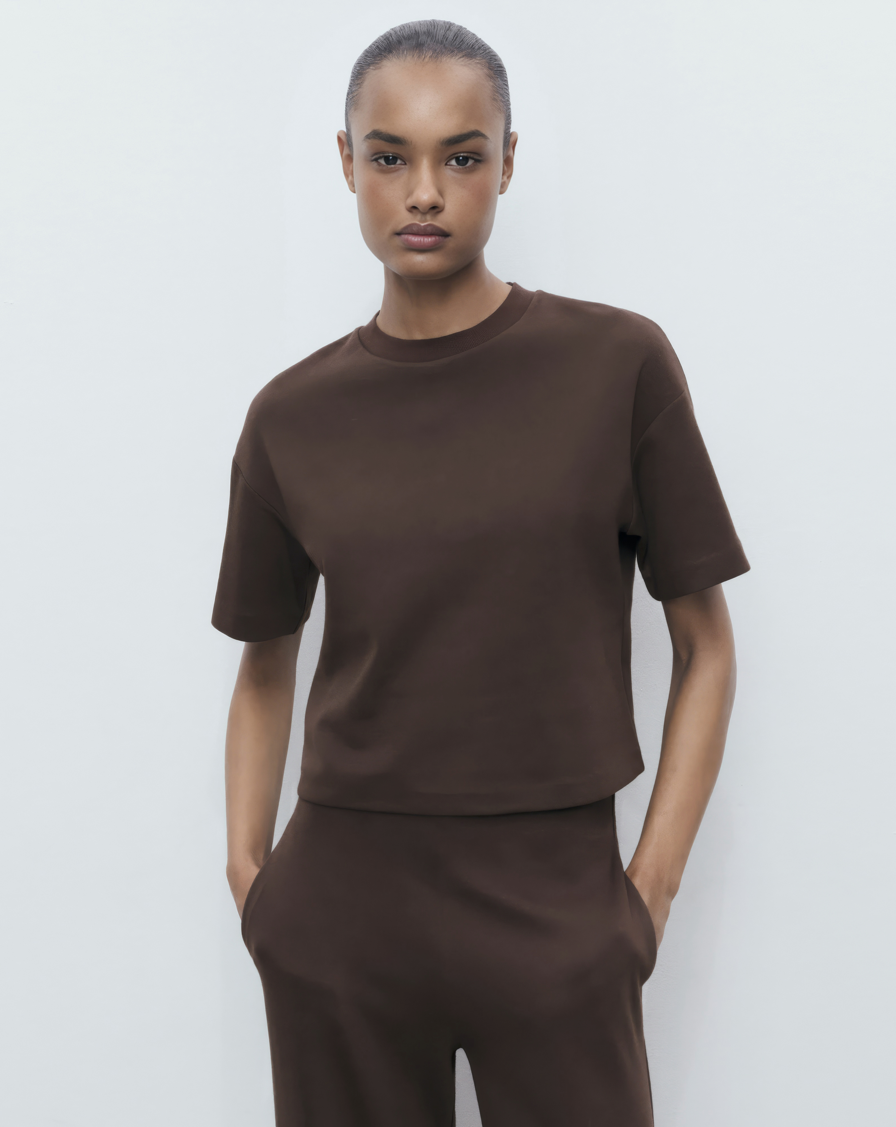 MANGO T-SHIRT PICO Brown - Mango - SizeXXL