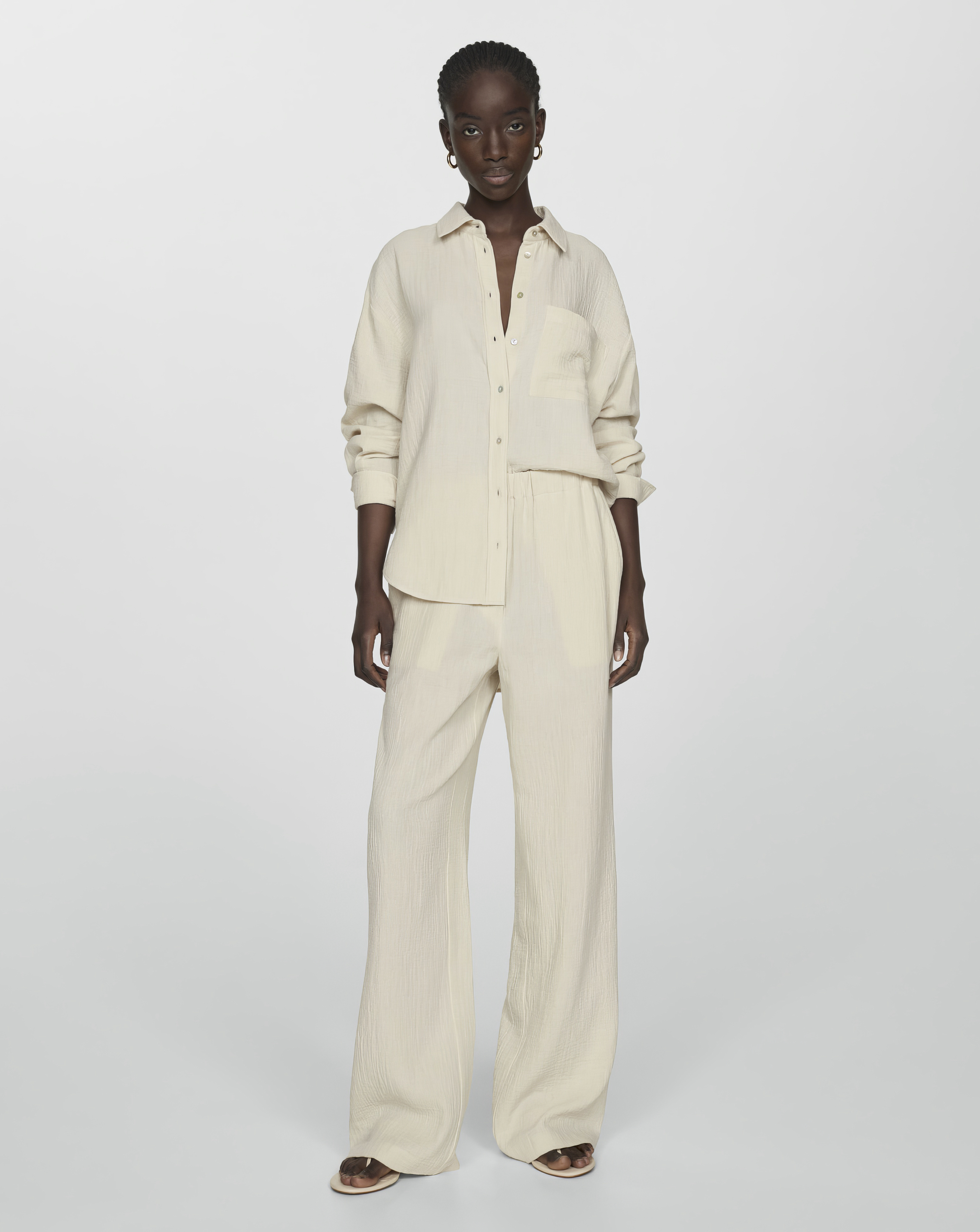 Mango Chest Pocket Cotton Shirt