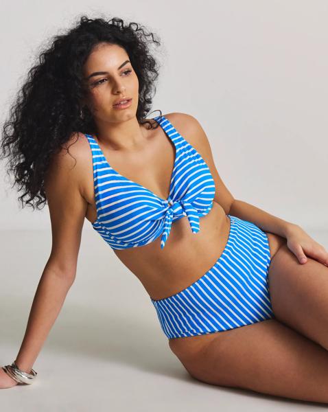 High Waist Stripe Bikini Bottoms