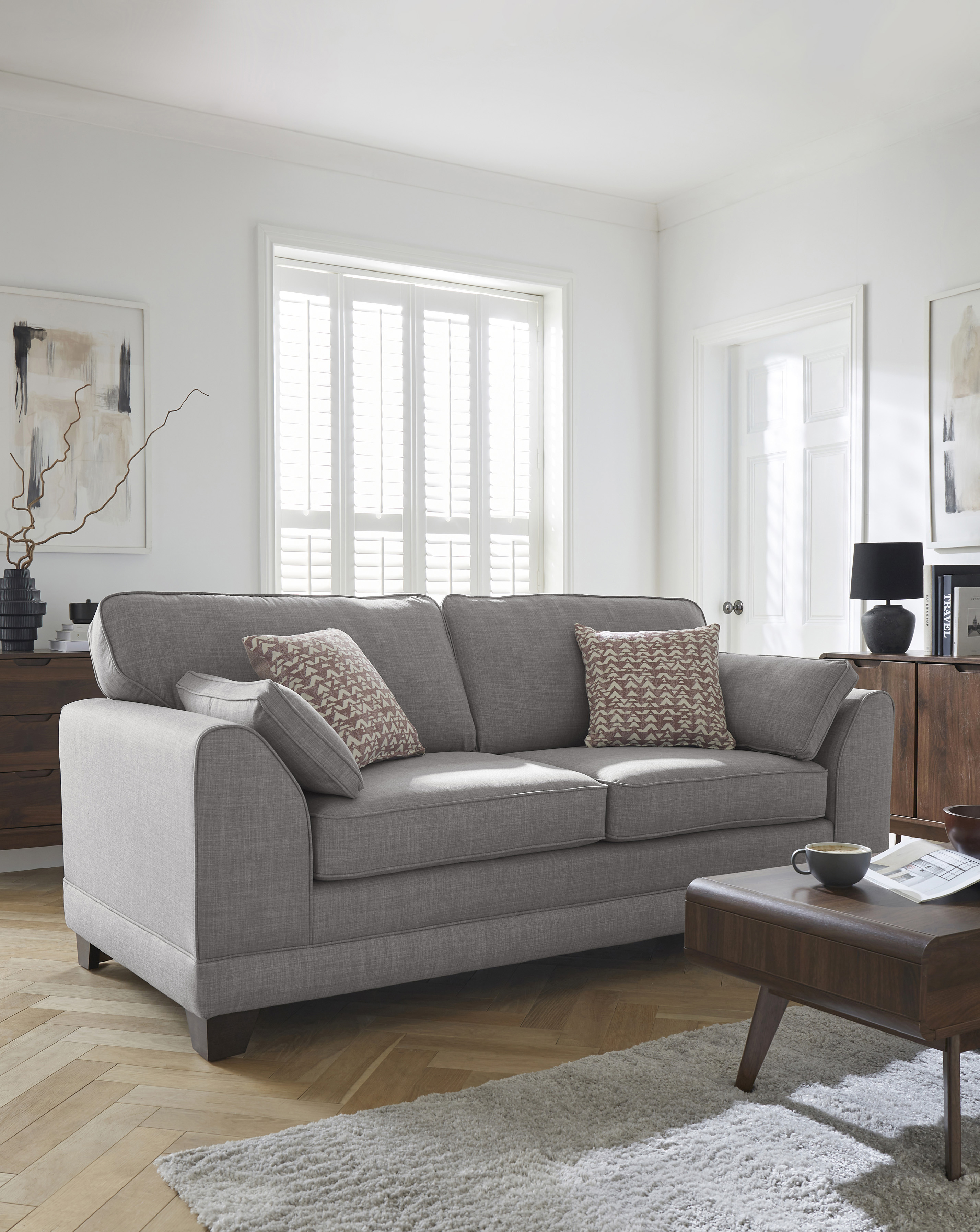 Hilliard Fabric 3 Seater Sofa