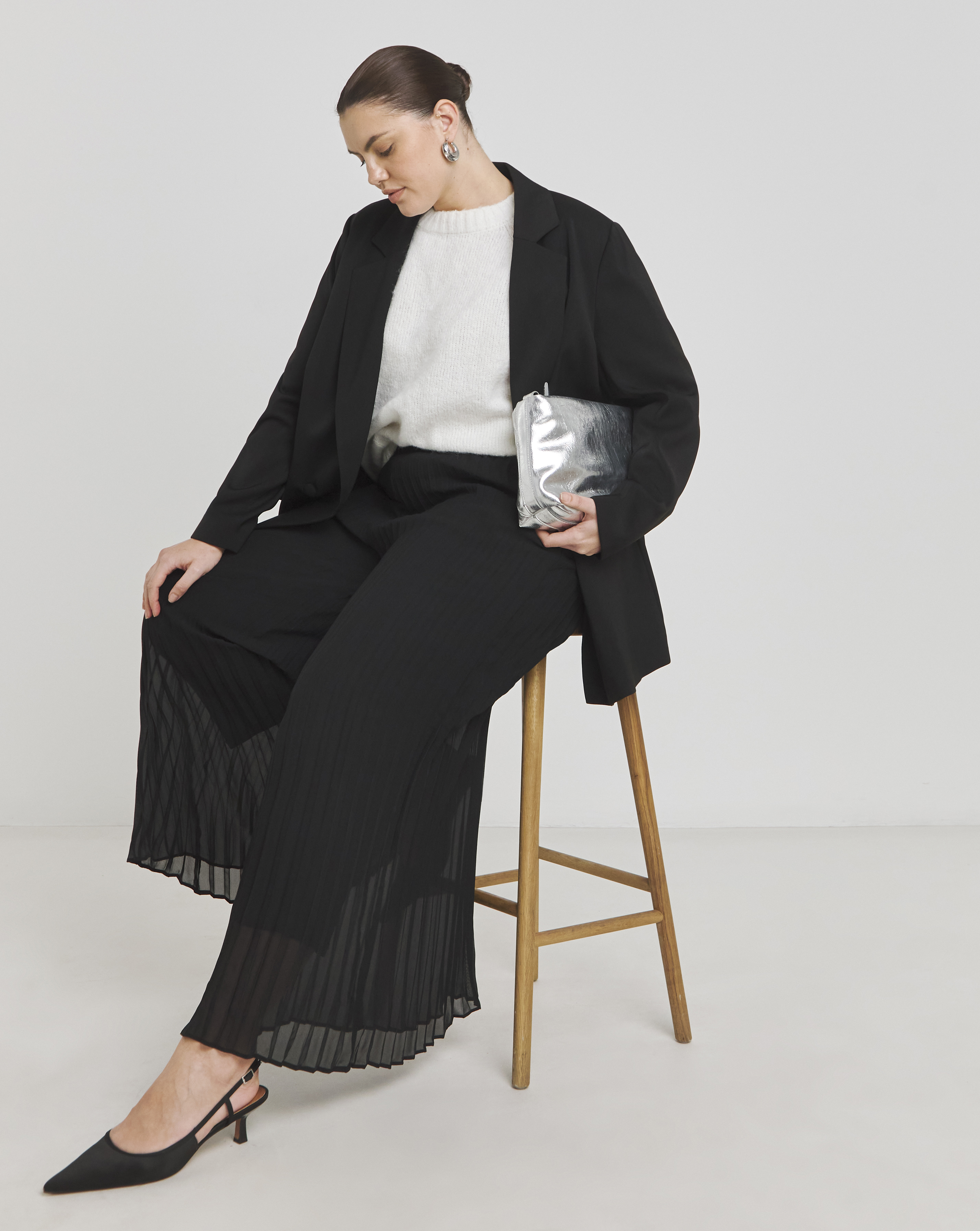 Pleated Wide Leg Trousers