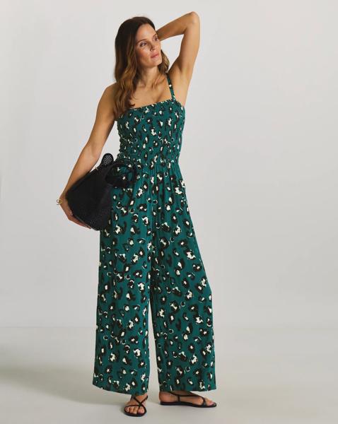Leopard Print Bandeau Jumpsuit