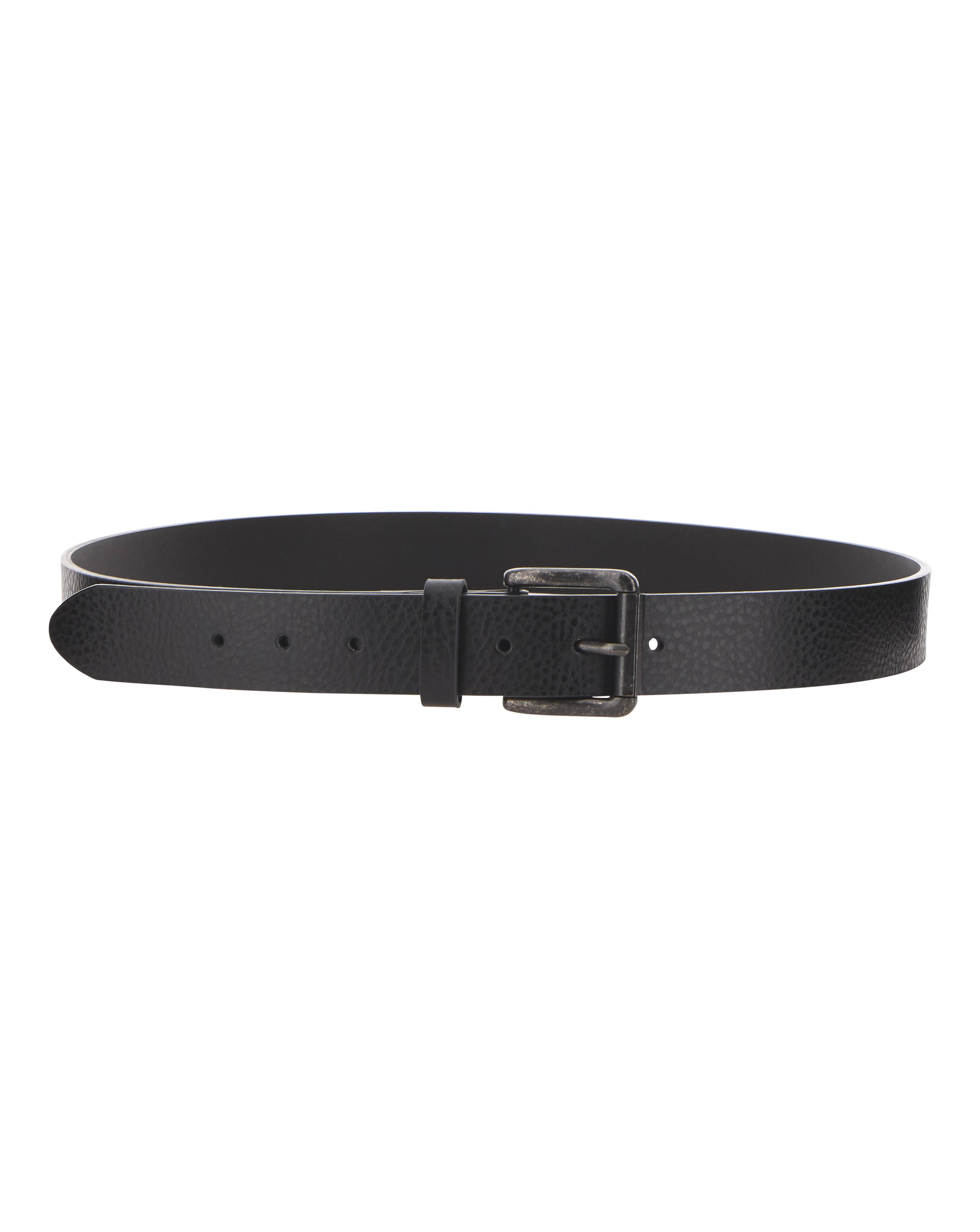 Black Leather Buckle Belt