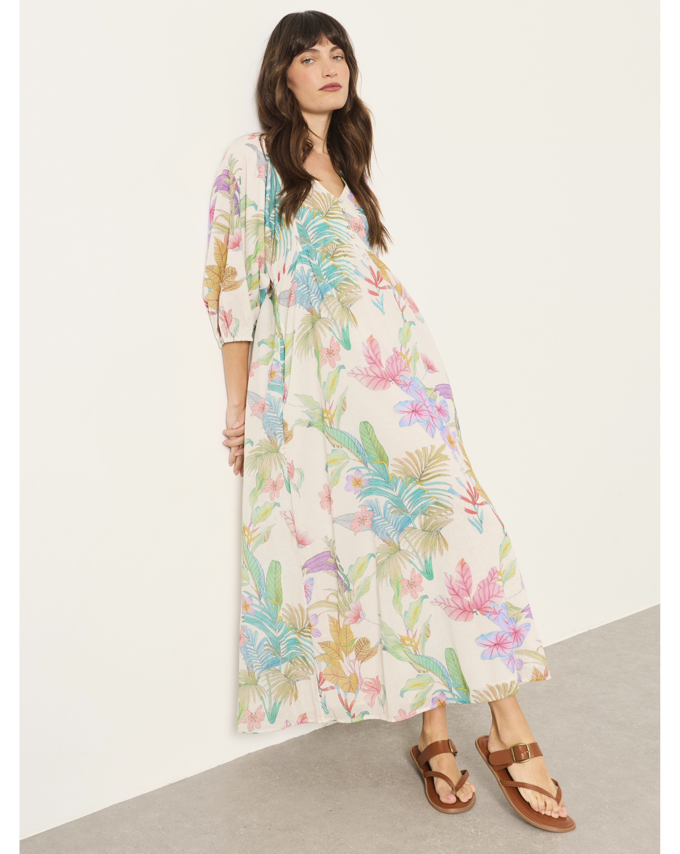 New In - FatFace Rosie Tropical Midi Dress