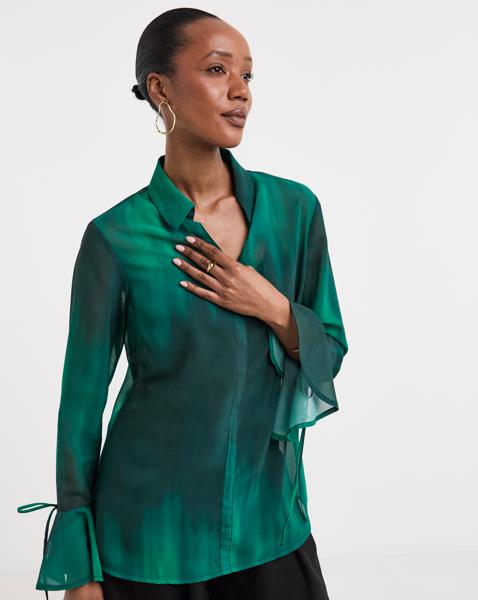 Georgette Frill Cuff Blouse