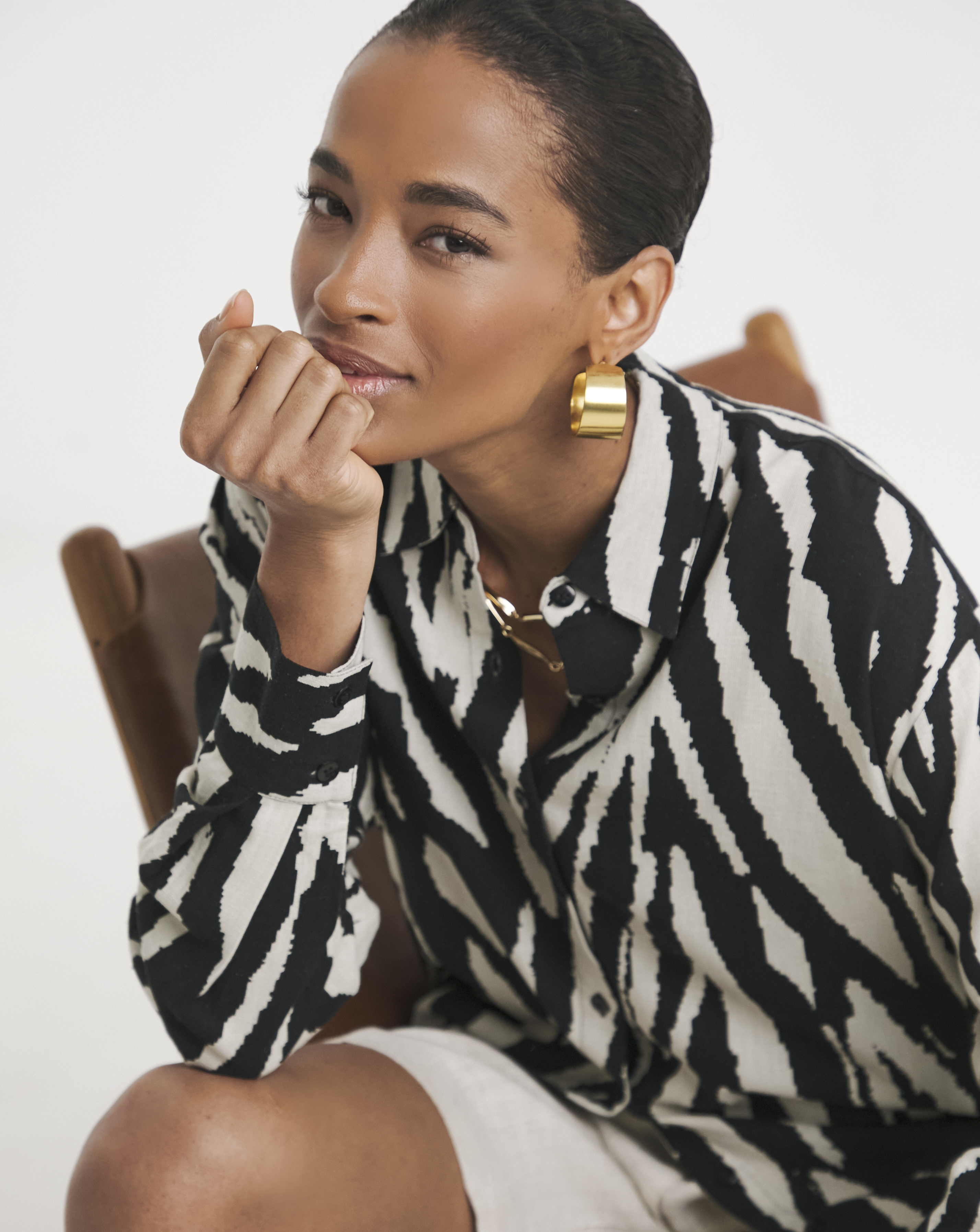 Printed Linen Mix Shirt