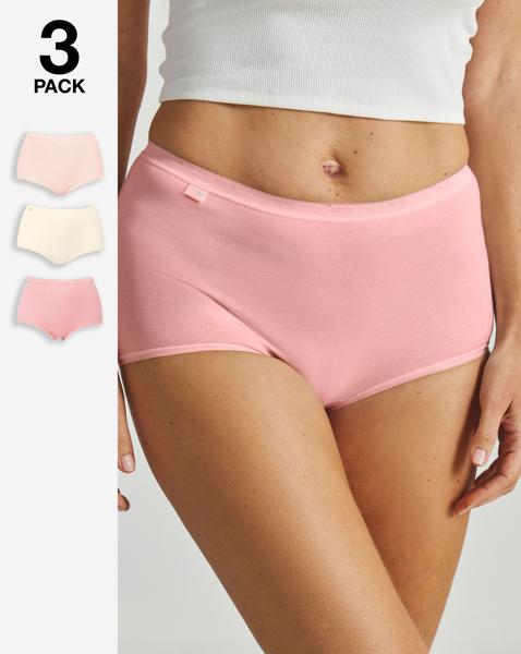 Sloggi 3Pk Basic Maxi Briefs Pink Multi