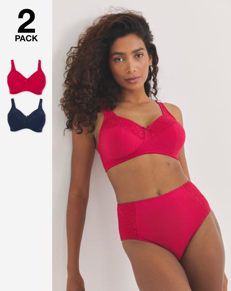 2 Pack New Sarah Full Cup Non Wired Bras