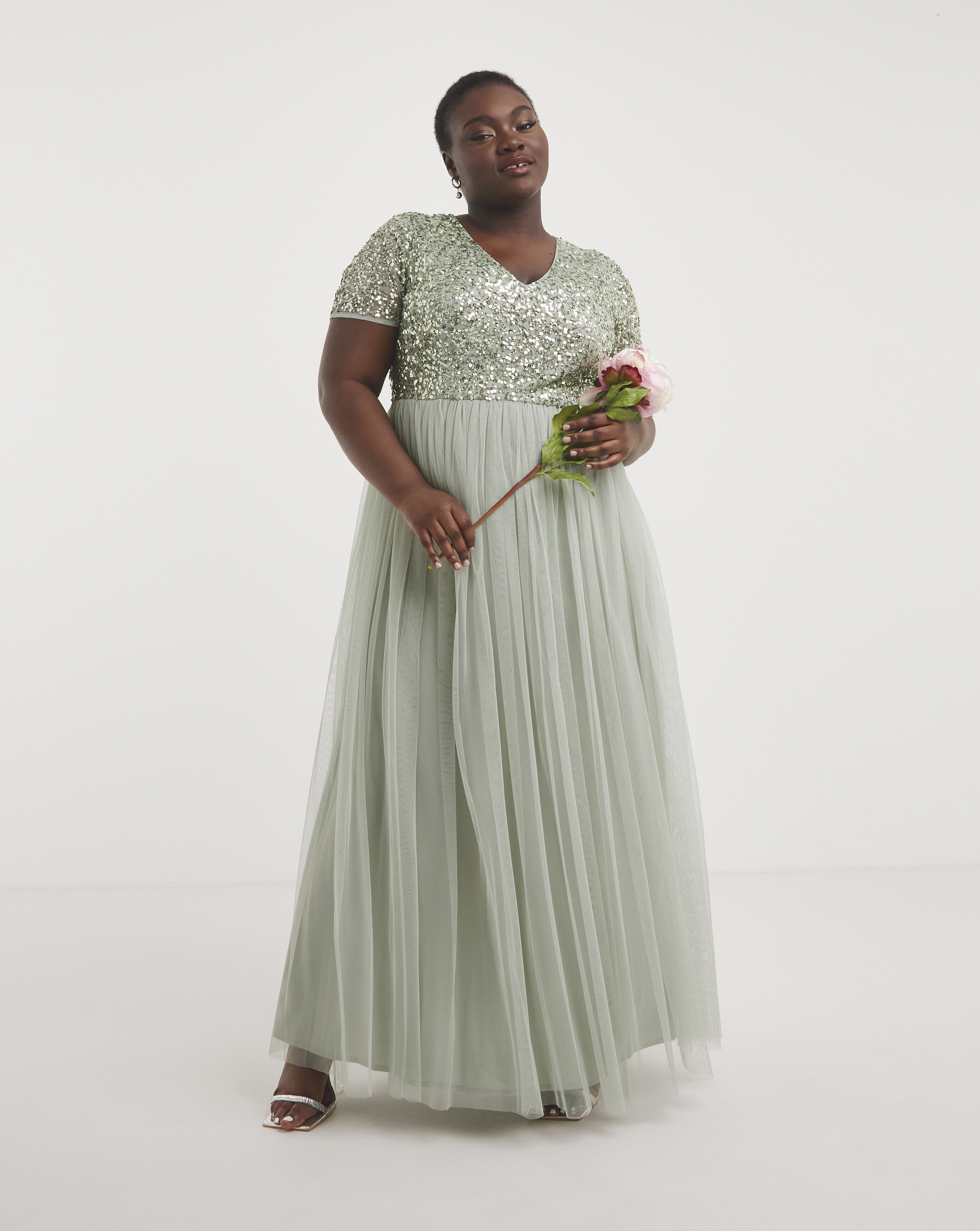 Maya V-Neck Sequin Dress