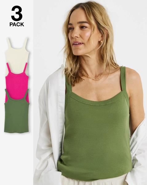 3 Pack Thick Strap Cami