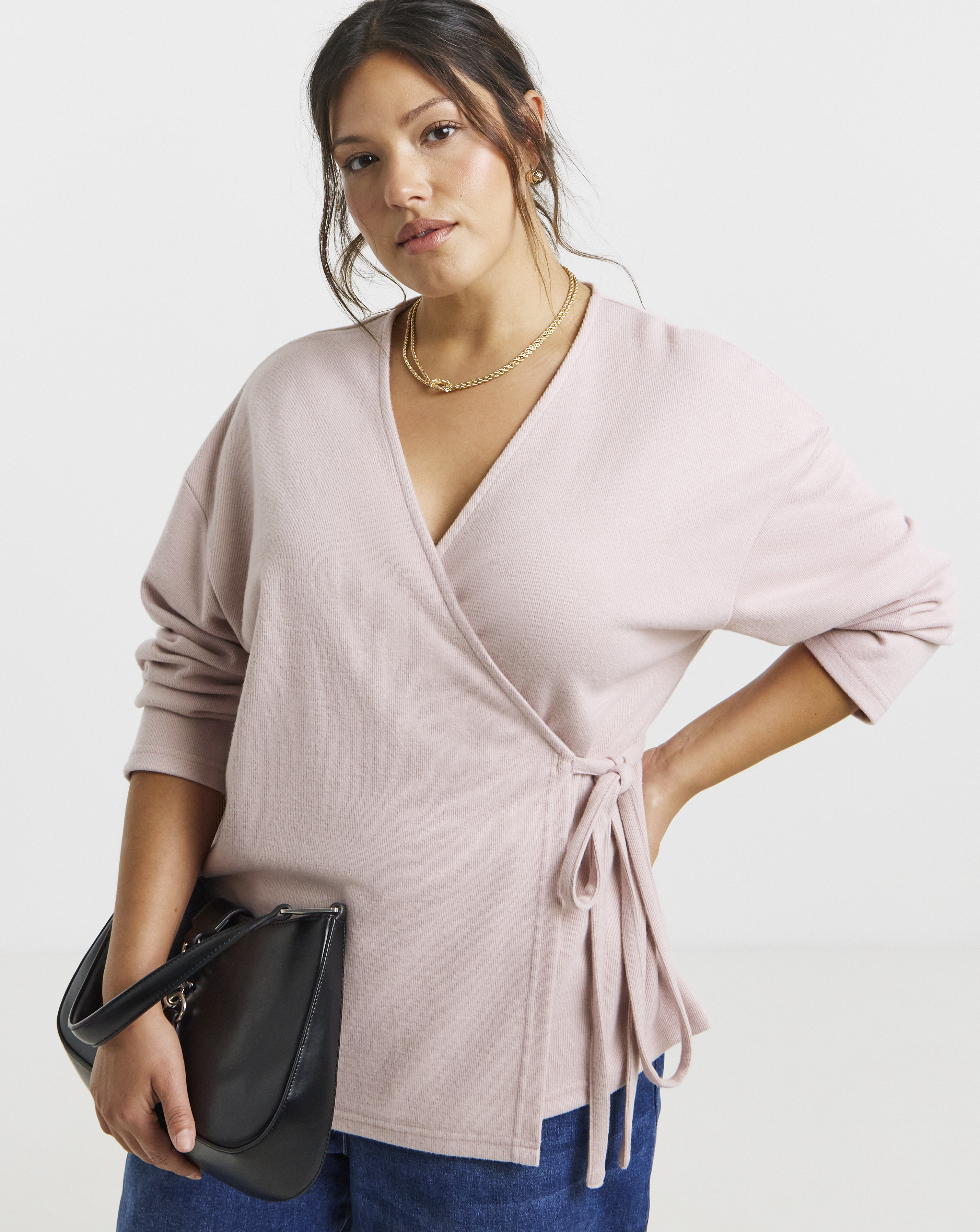 Ribbed Wrap Top