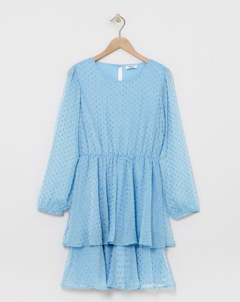 Boutique Jacquard Tiered Skater Dress