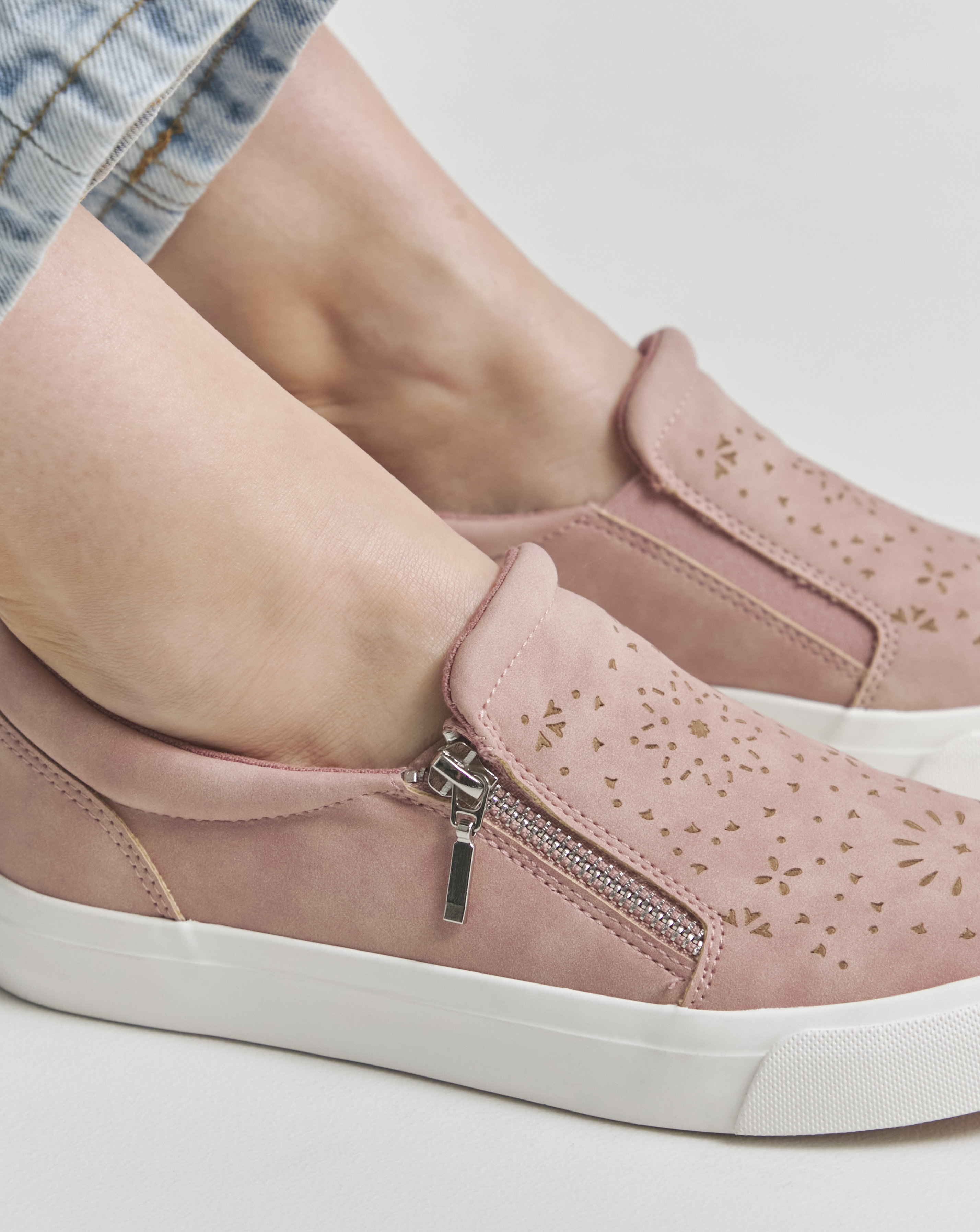 Slip on Side Zip Trainer Wide E Fit