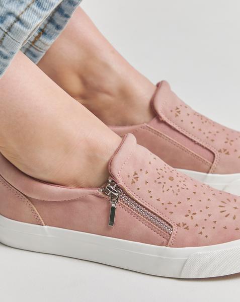 Slip on Side Zip Trainer Wide E Fit