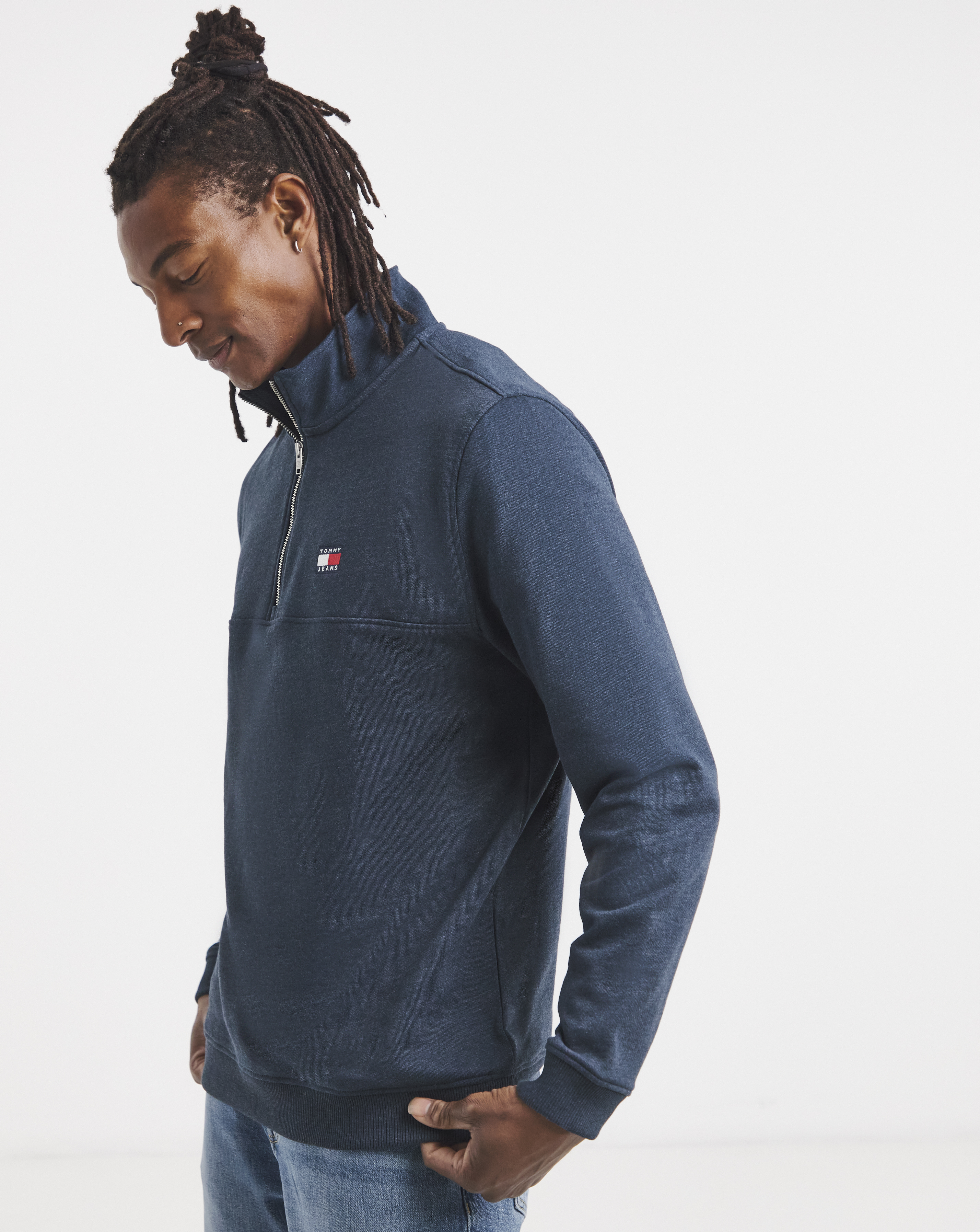 Tommy Jeans 1/4 Zip Sweat - Navy Heather