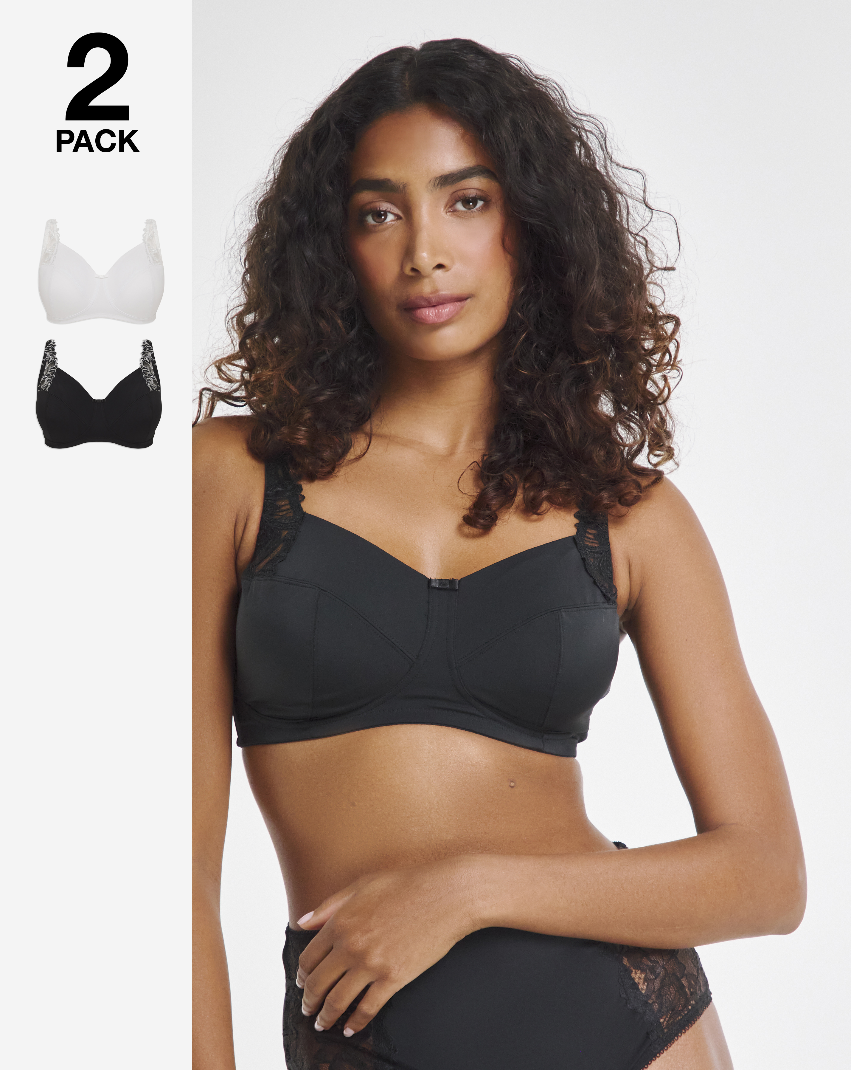 2 Pack Flora Non Wired Bras