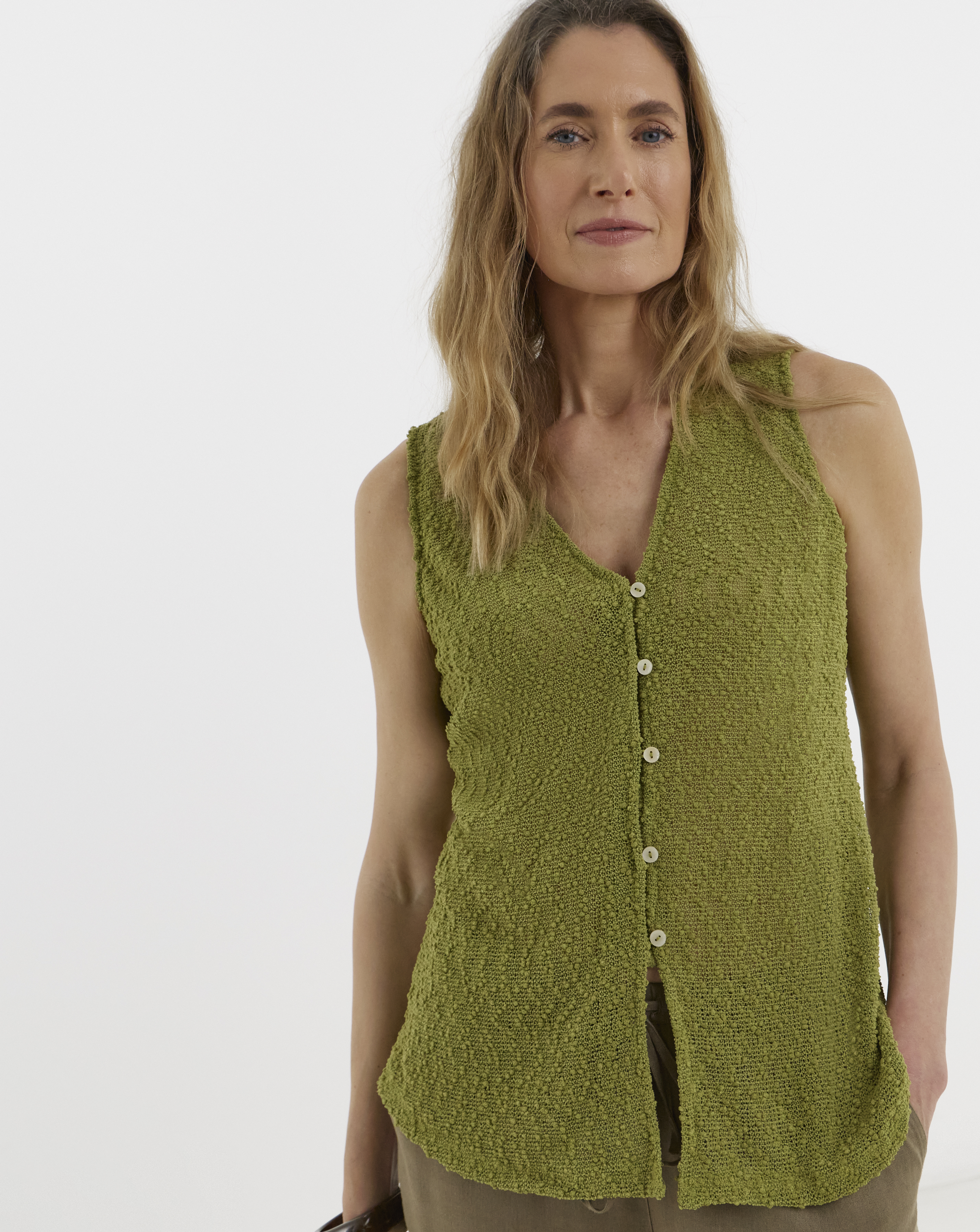 Boucle Button Top