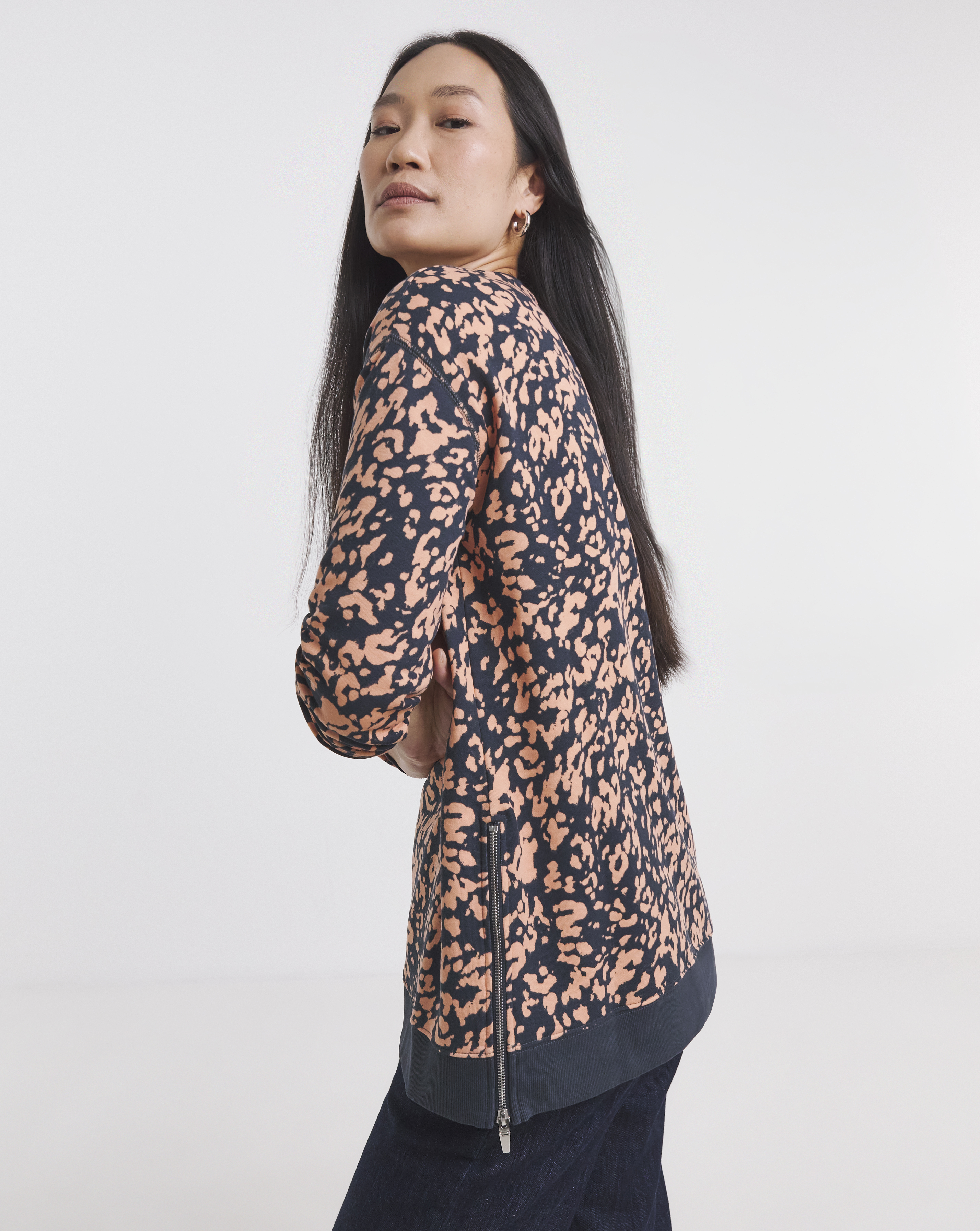 Side Zip Longline Sweat