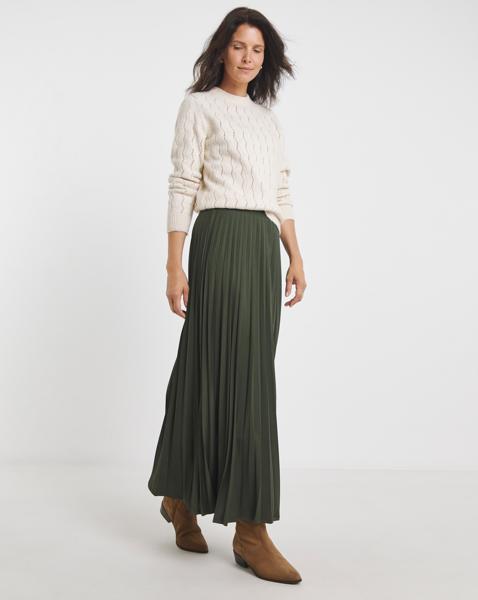 Pleated Jersey Skirt