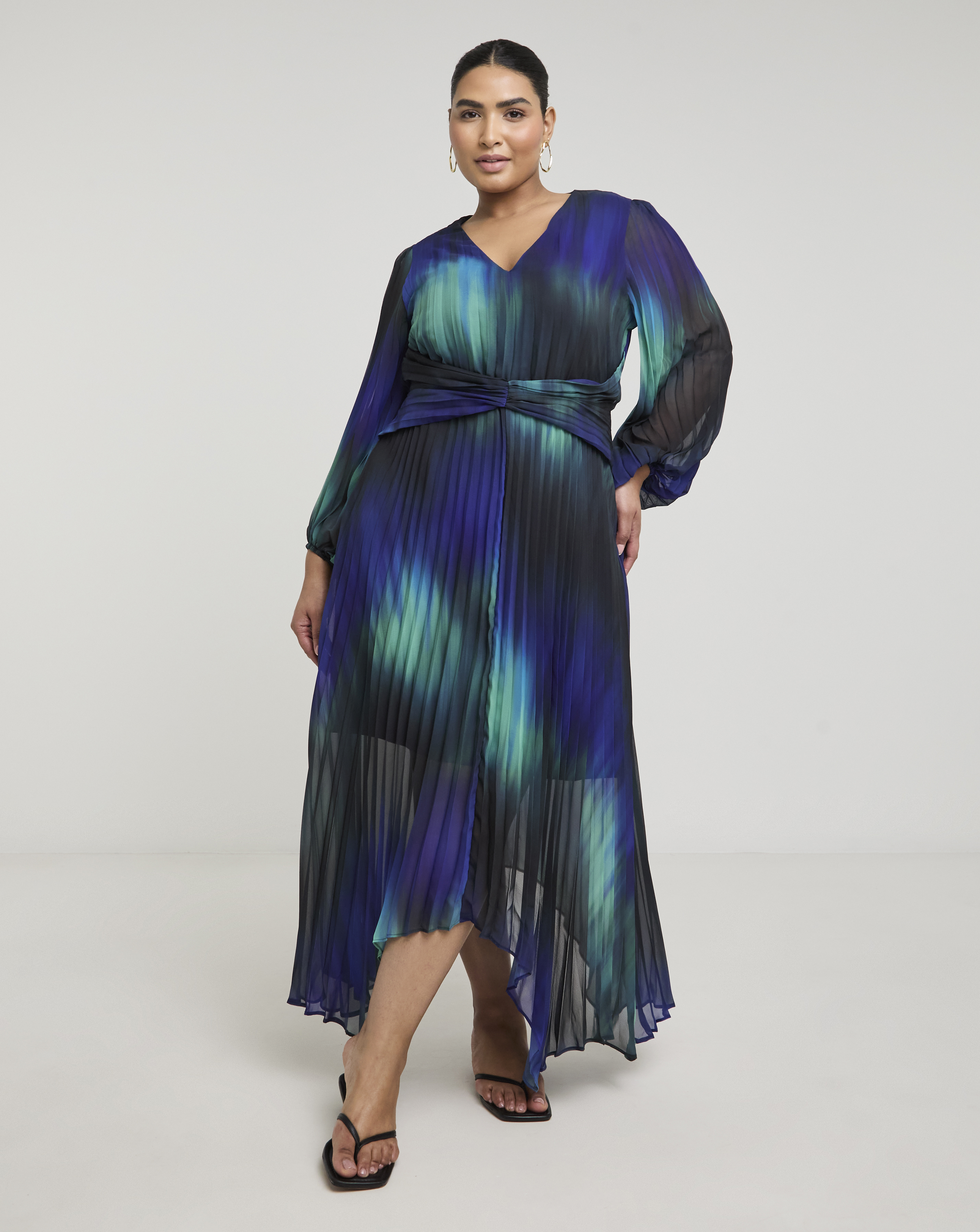 Joanna Hope Aysmmetric Pleated Dress