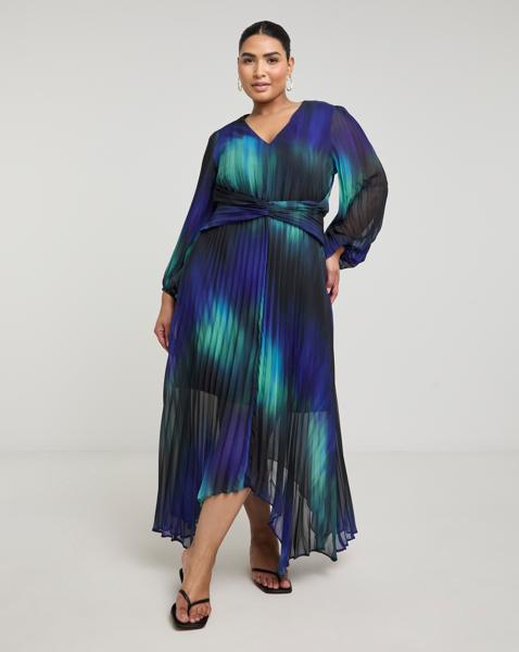 Joanna Hope Aysmmetric Pleated Dress