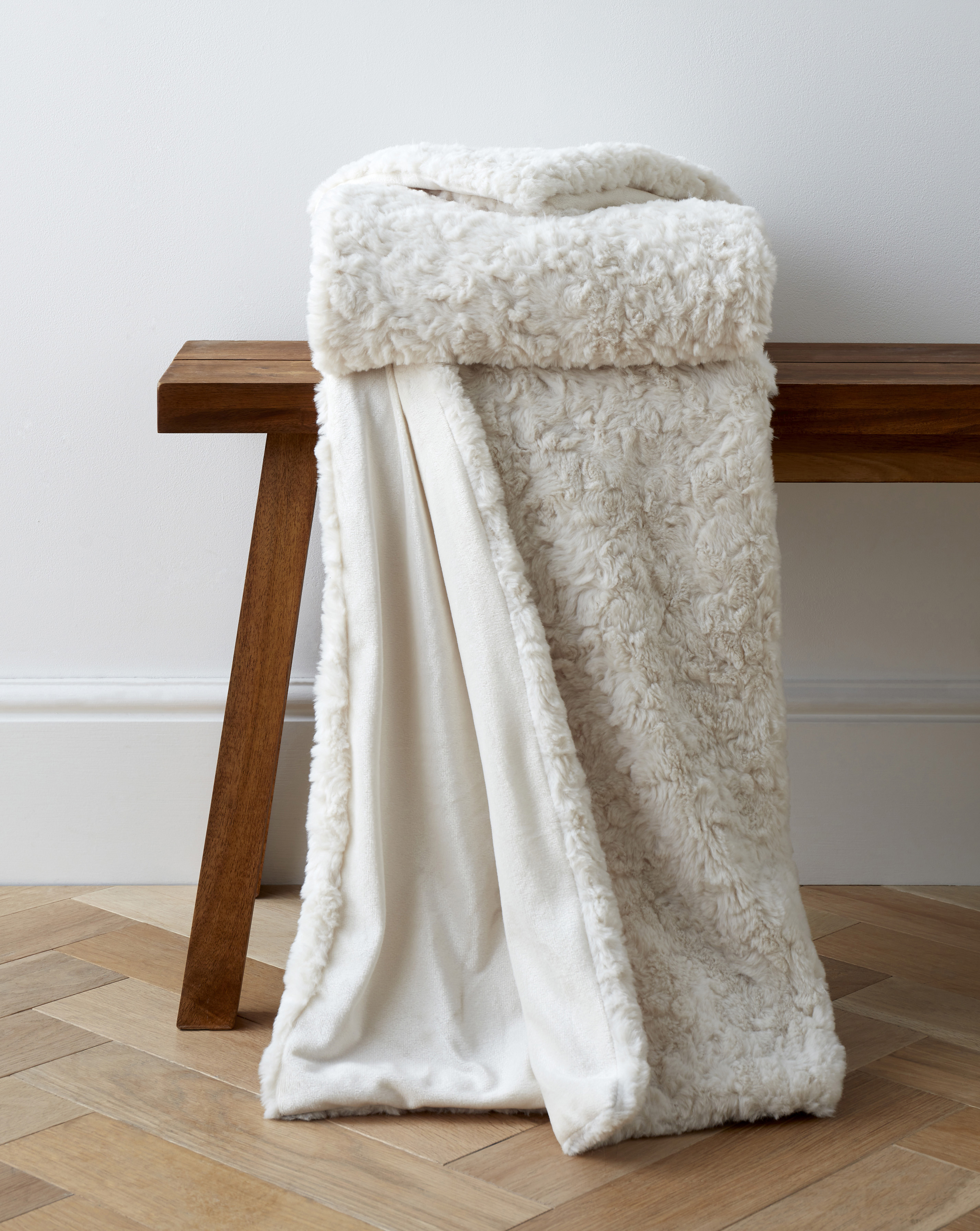 Textured Faux Fur Throw