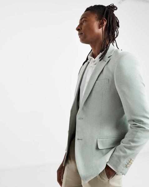 Light Green Linen Blend Blazer