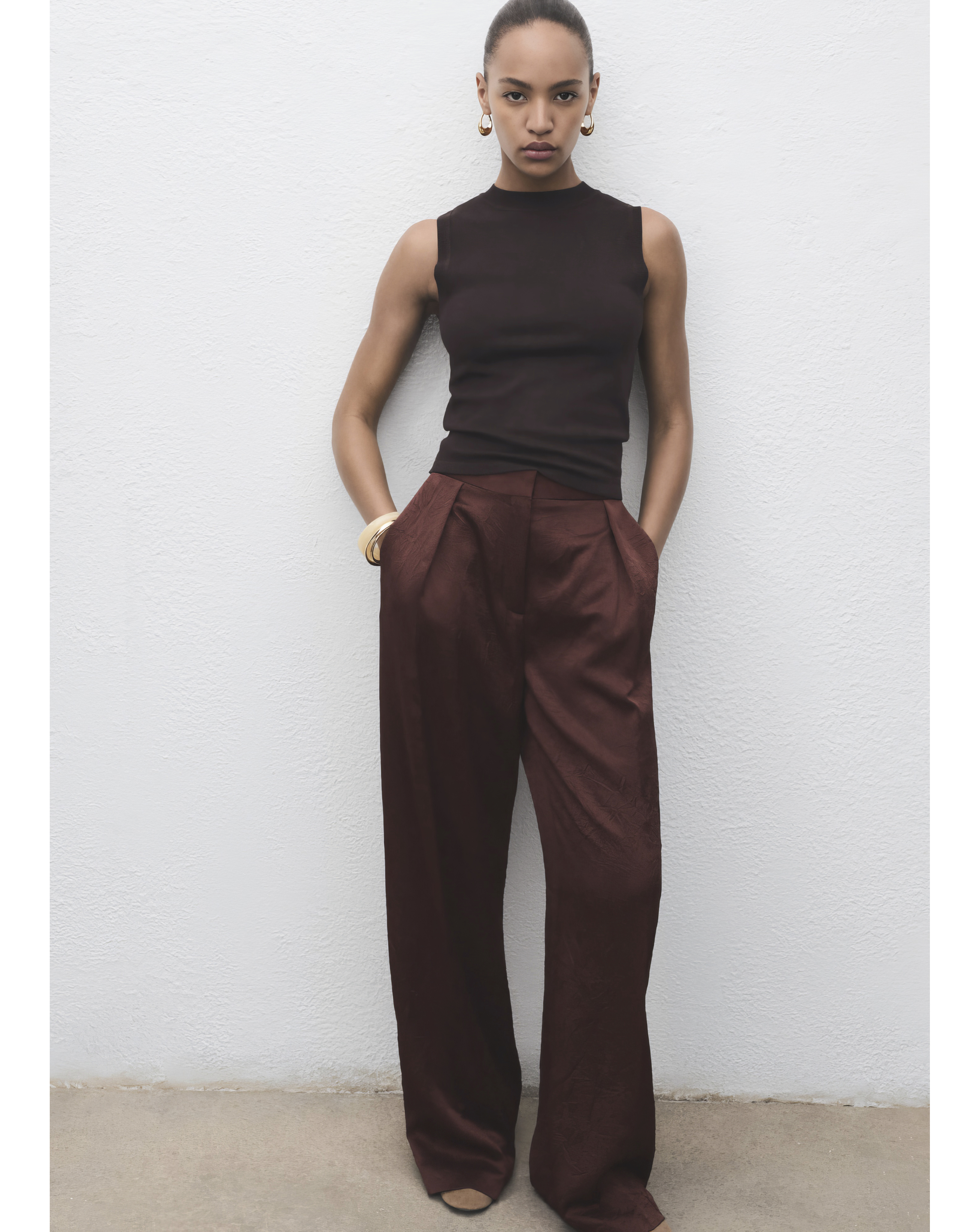 Mango Crinkle Trousers