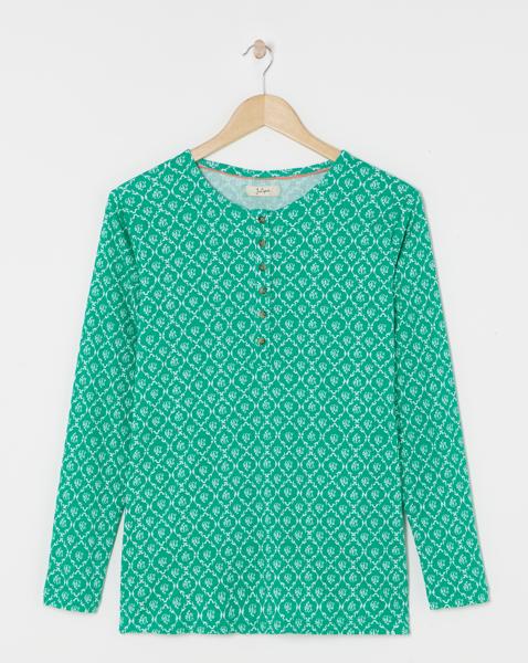 Julipa Pure Cotton Ribbed Henley Top