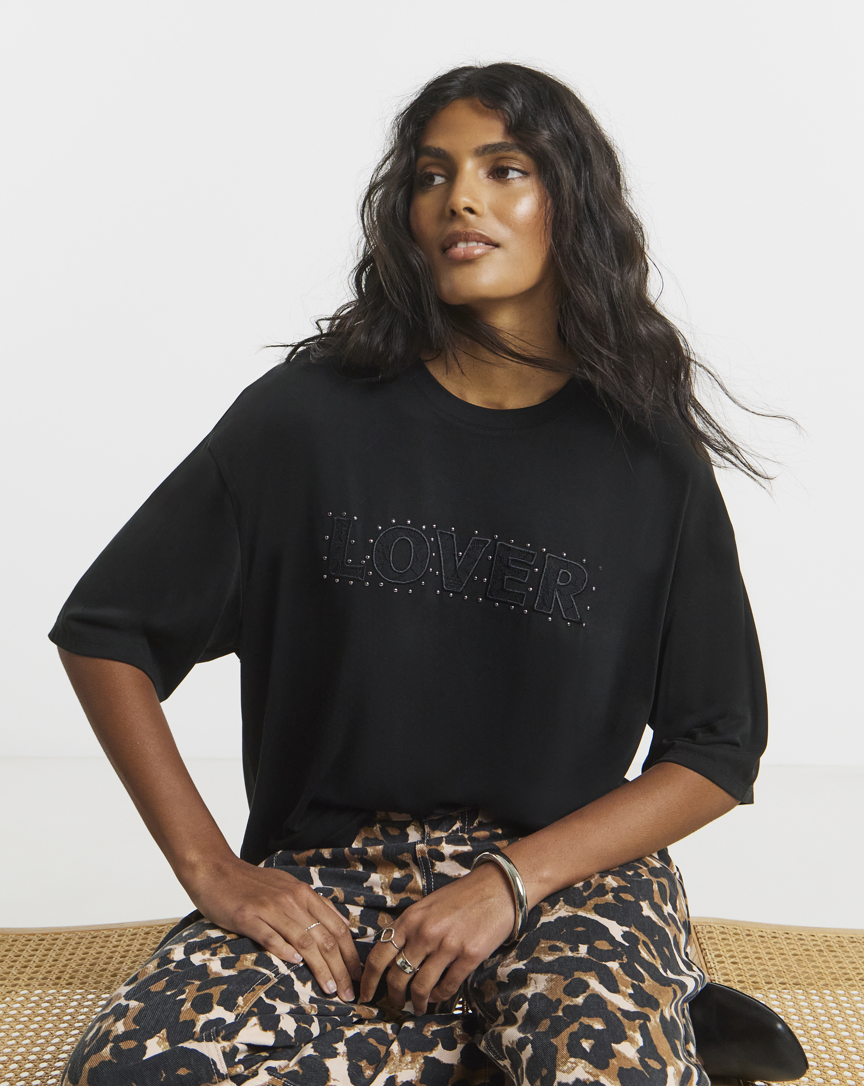 Lover Studded Modal T-Shirt