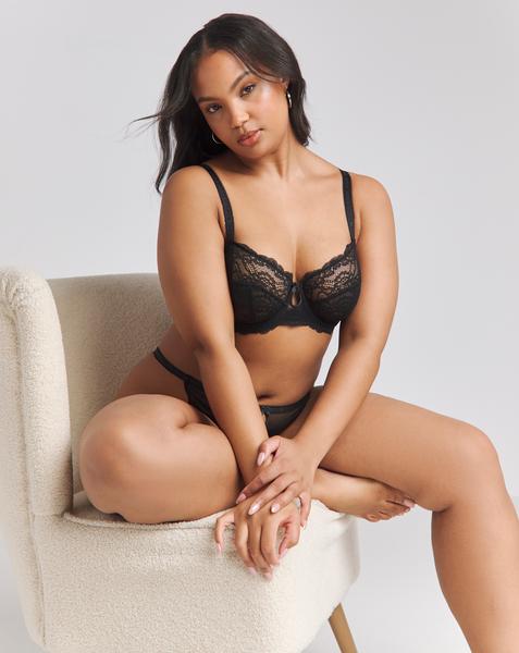 Boux Avenue DD+ Gracey Balcony Bra In Black | UK Size 32G Women's
