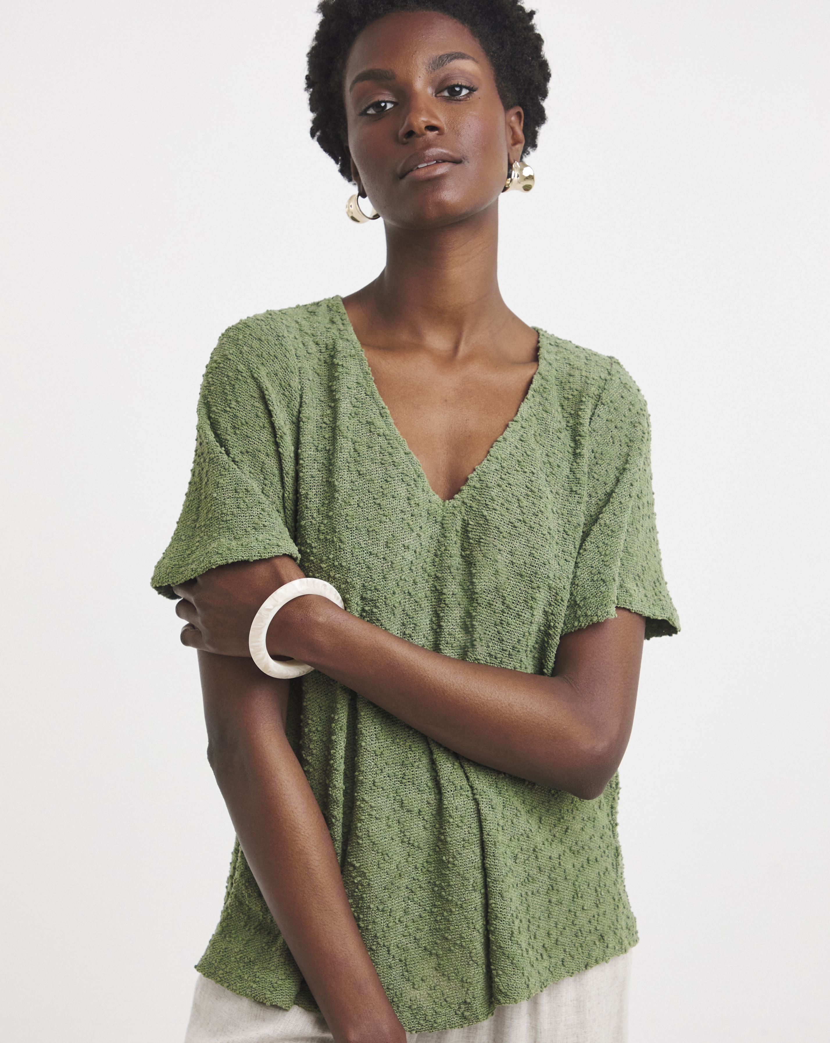 Boucle Angel Sleeve Top