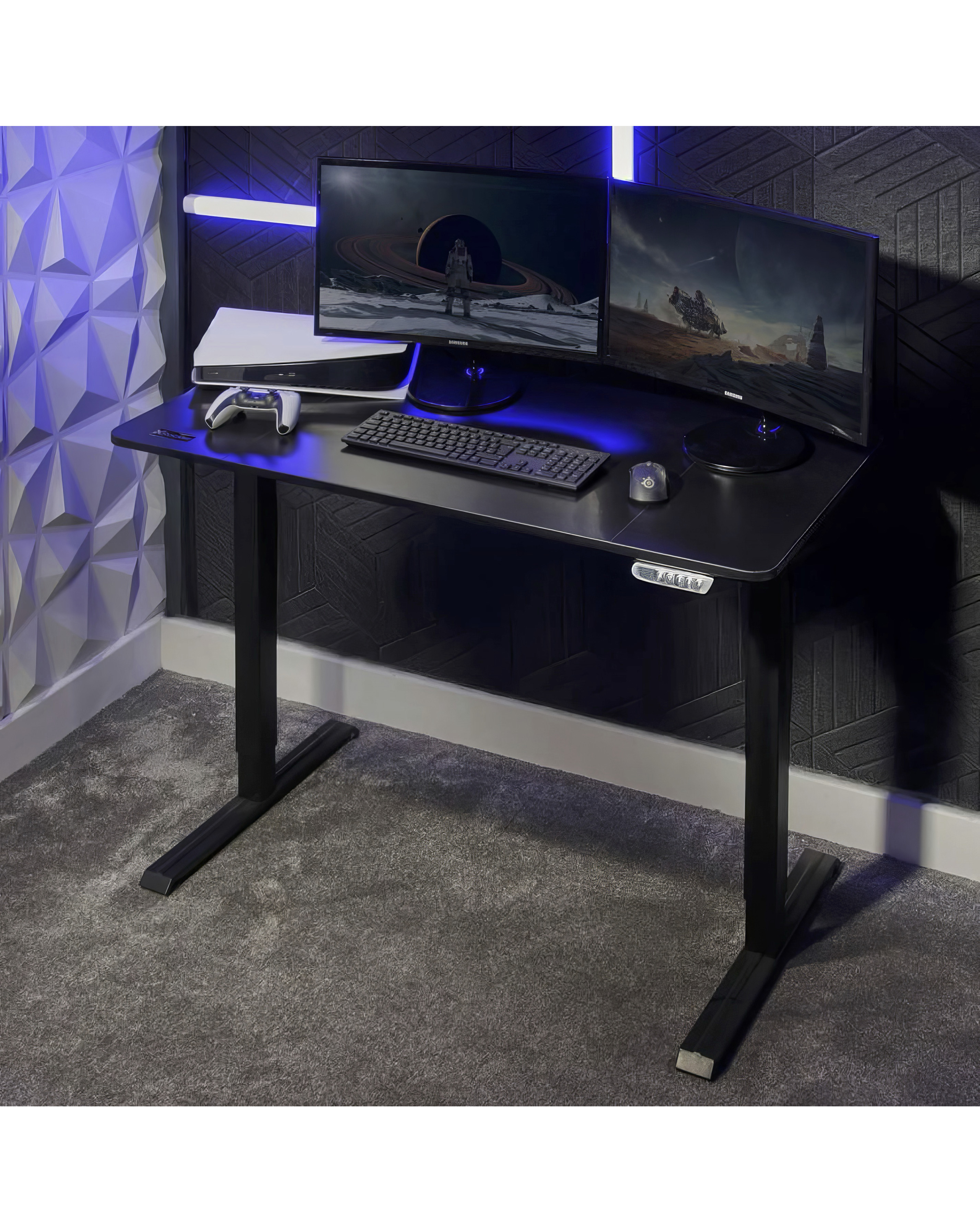 X Rocker Black Ascend Height Adjustable Desk 71Cm