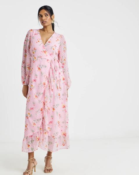 VILA L/S Ankle Wrap Dress