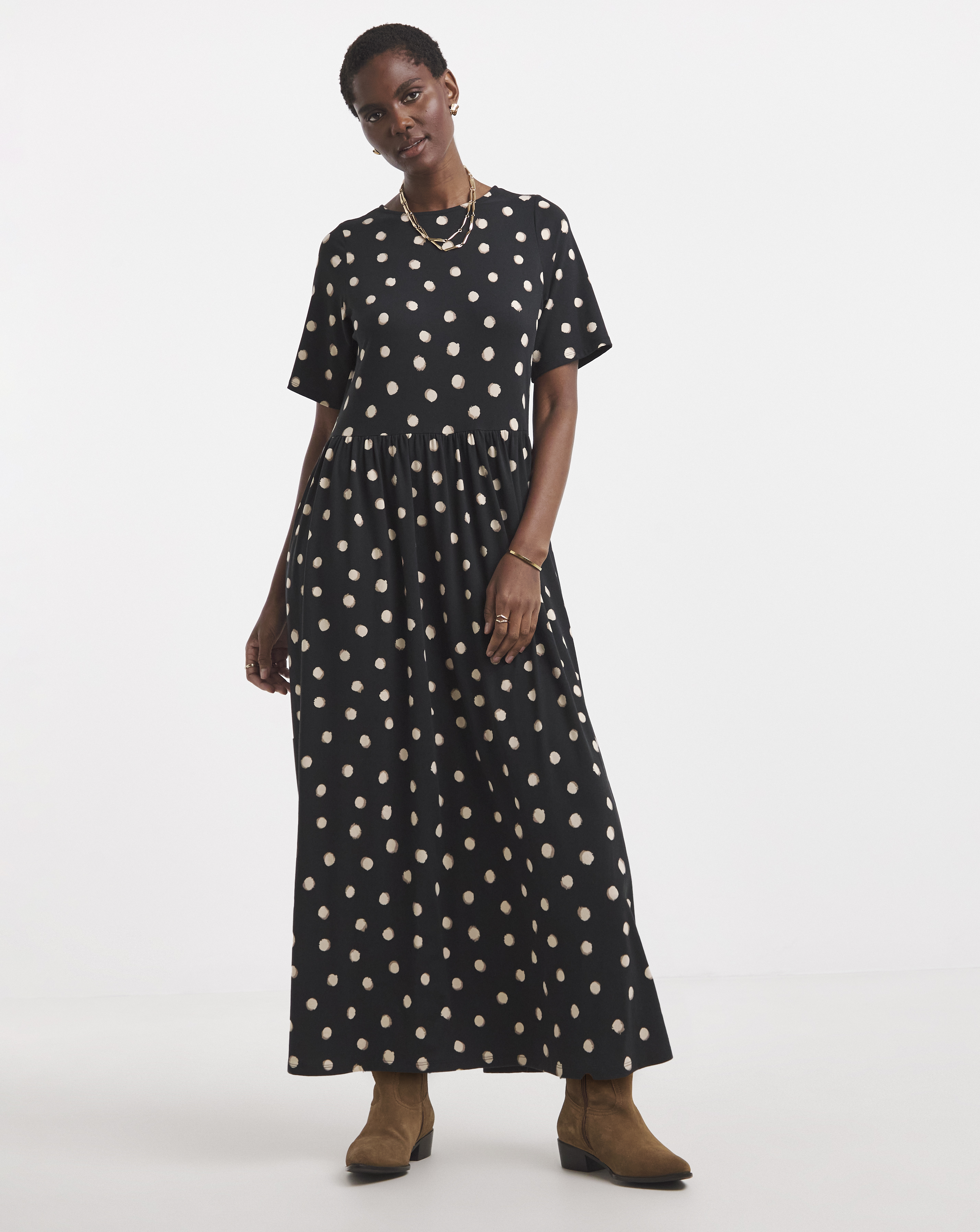 Soft Touch Half Sleeve Smock Dress