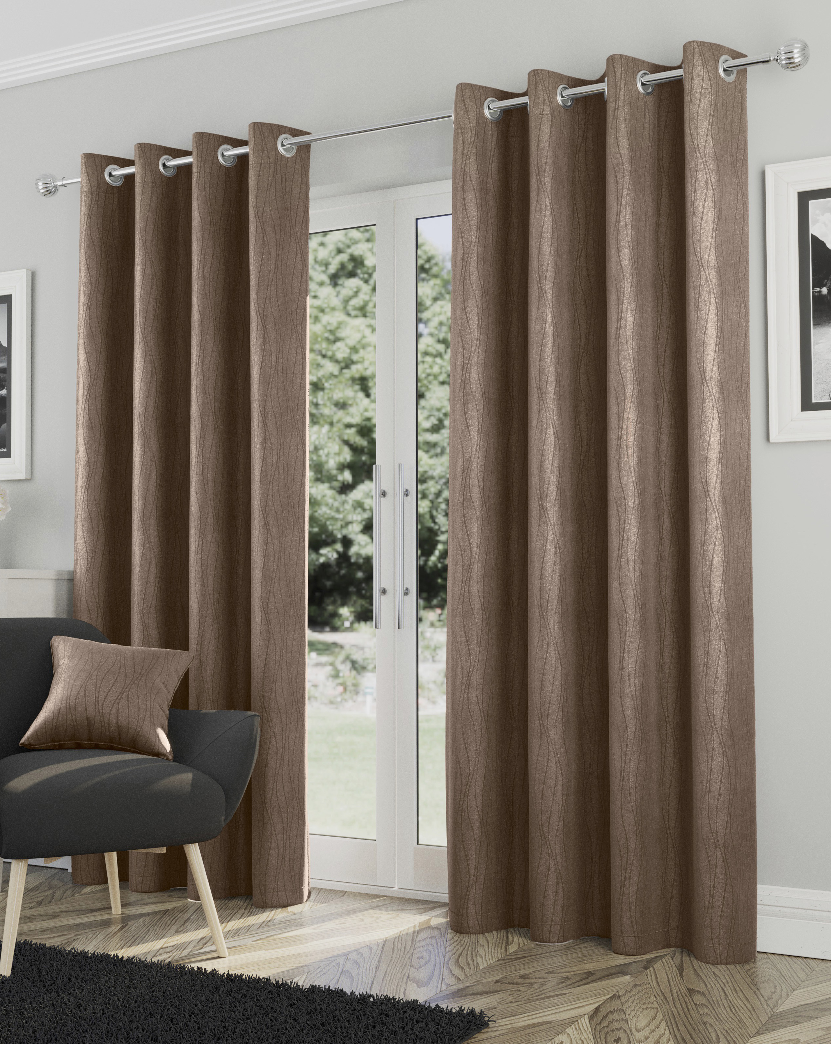 Enhanced Living Bronze Goodwood Thermal Curtain Size 117 X 137Cm