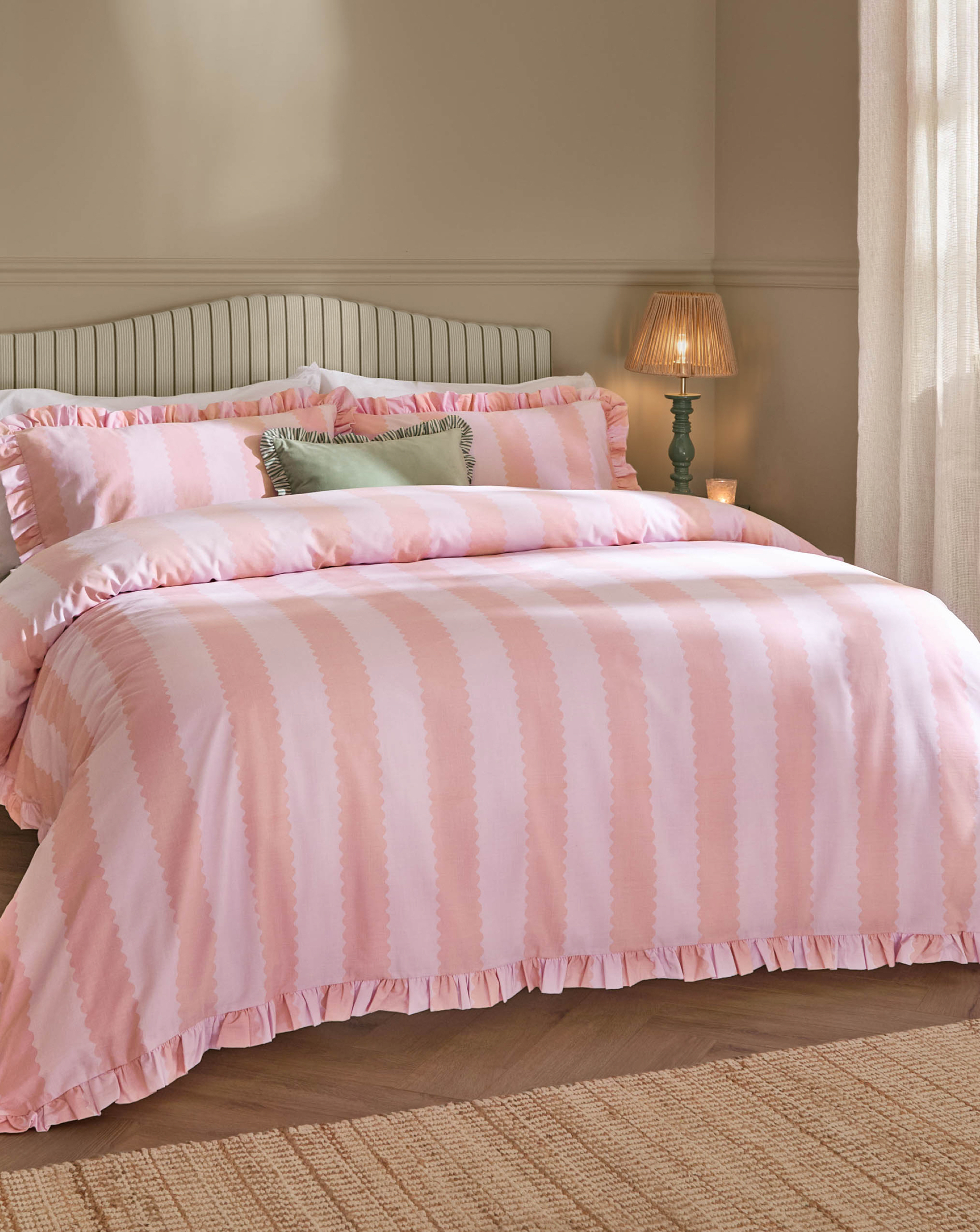 Wylder Birdie Stripe Ruffle Duvet Set